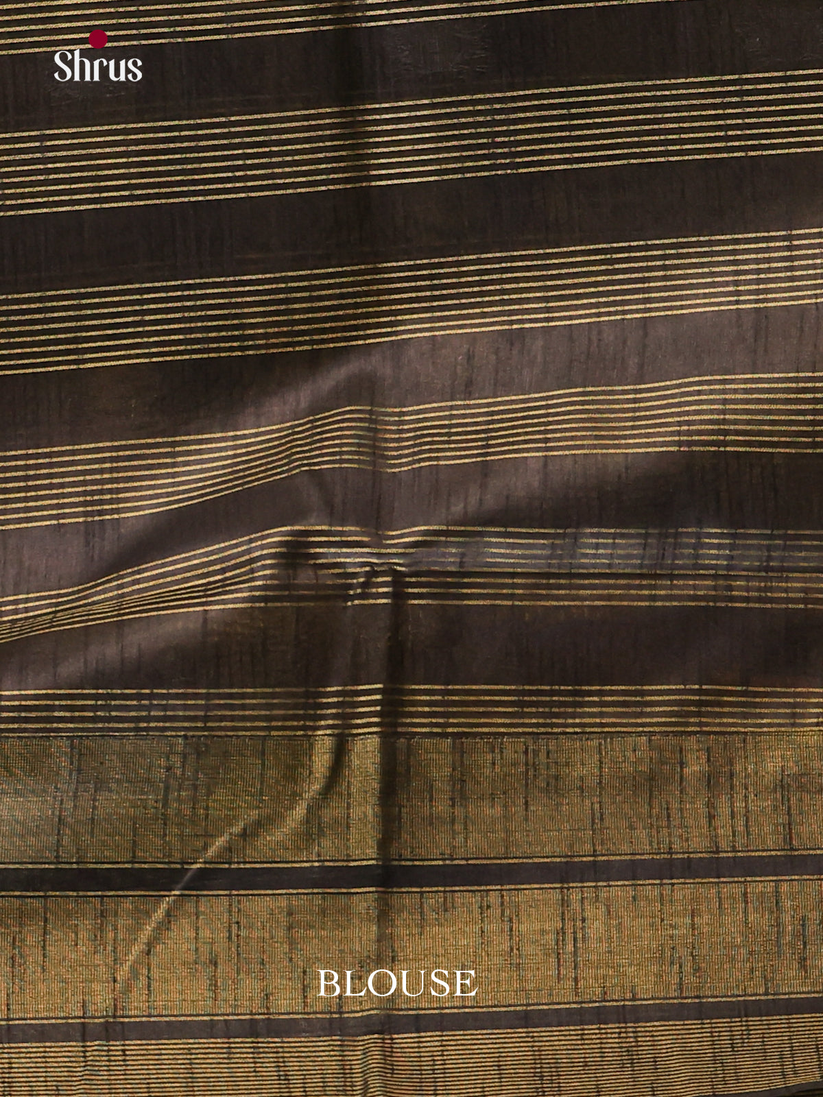Dull gold & Black- Semi Rawsilk Saree - Shop on Shrus.com
