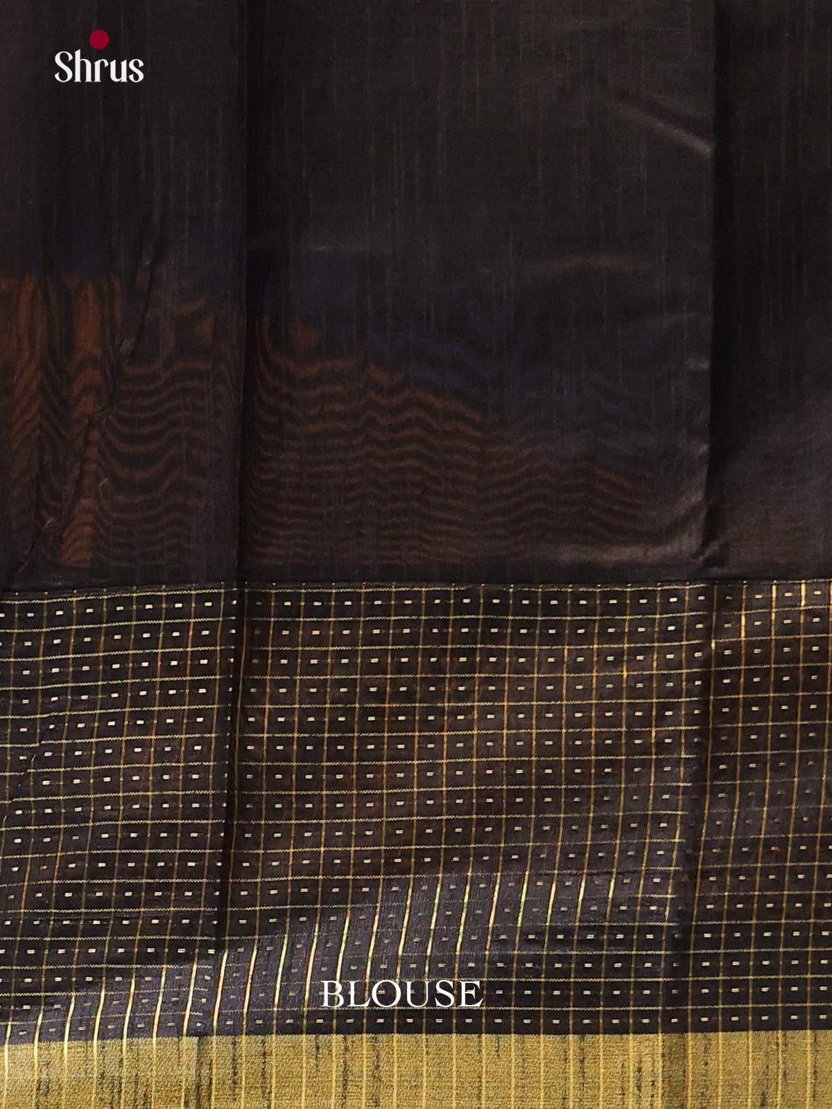 Brown & Black - Semi Rawsilk Saree