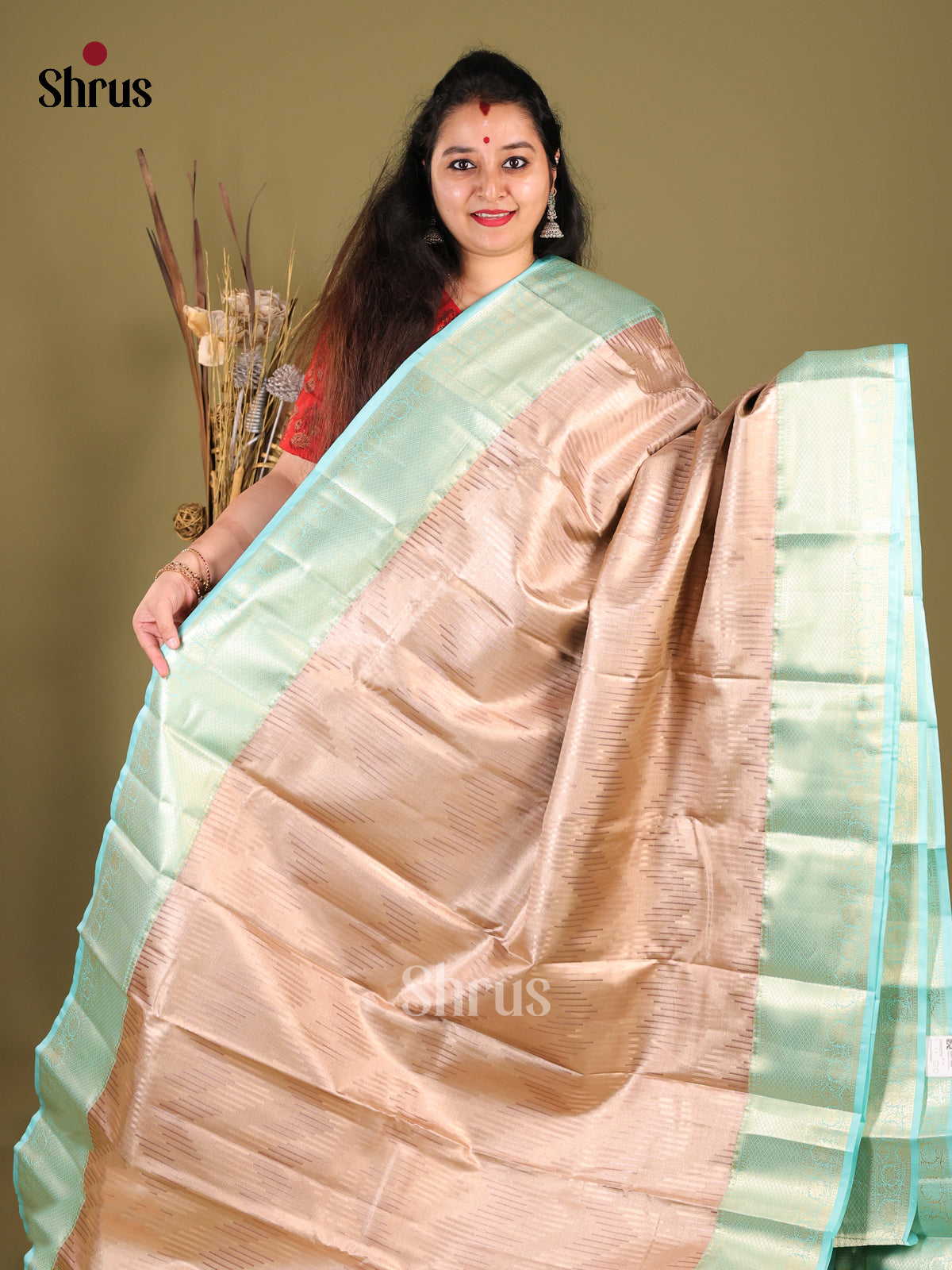 DHS25755 - Kanchipuram-halfpure Saree - Shop on Shrus.com