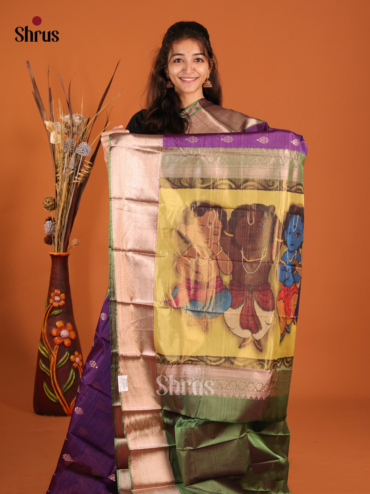 DHS26004 - Kanchipuram-halfpure Saree - Shop on Shrus.com
