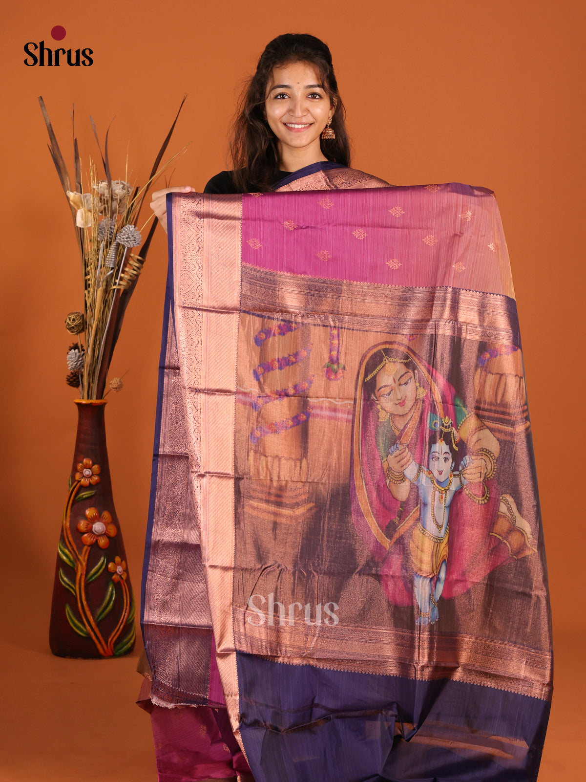 yashoda krishna Kanchipuram-halfpure Saree