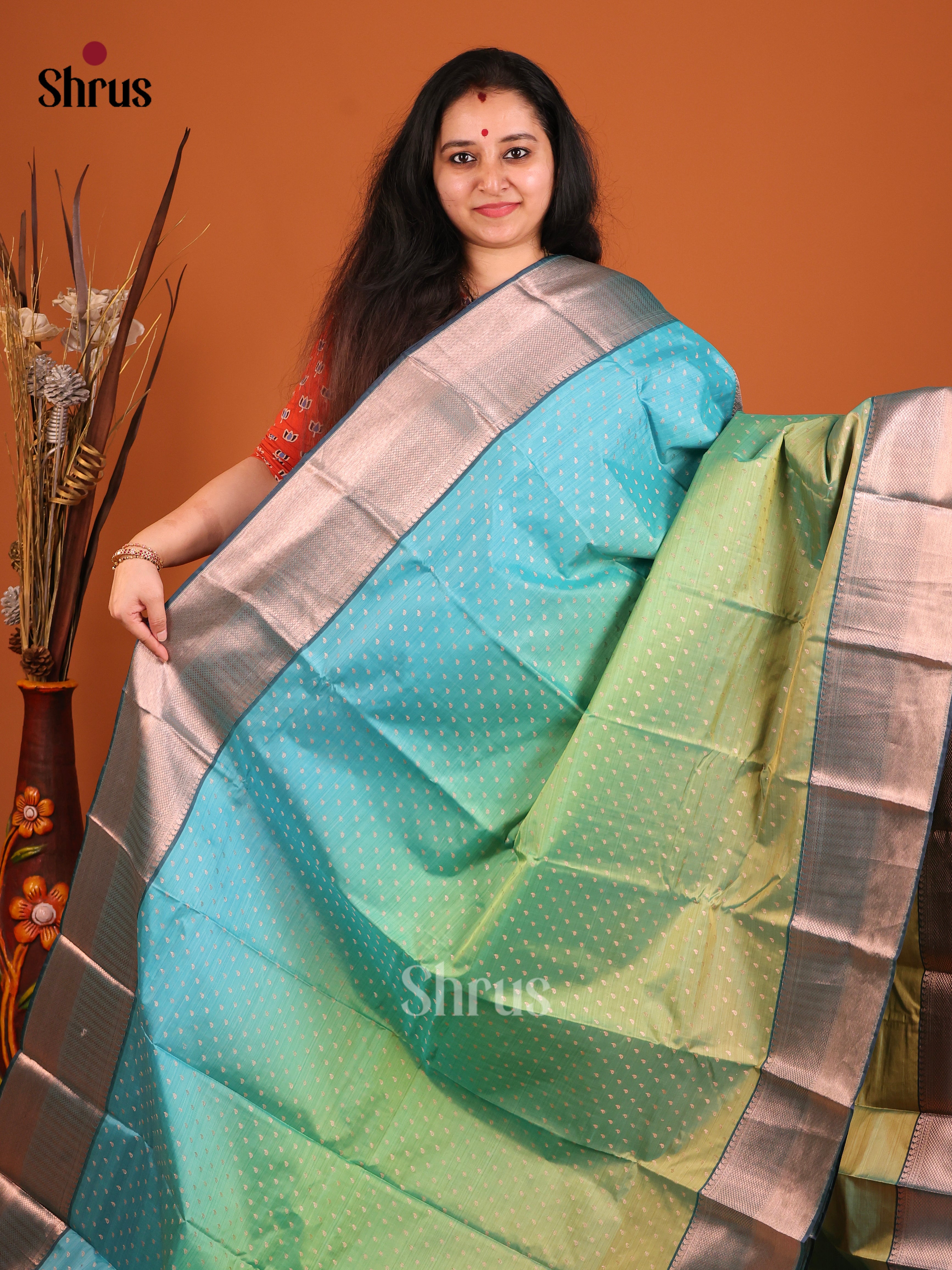 DHS26021 - Kanchipuram-halfpure Saree - Shop on Shrus.com