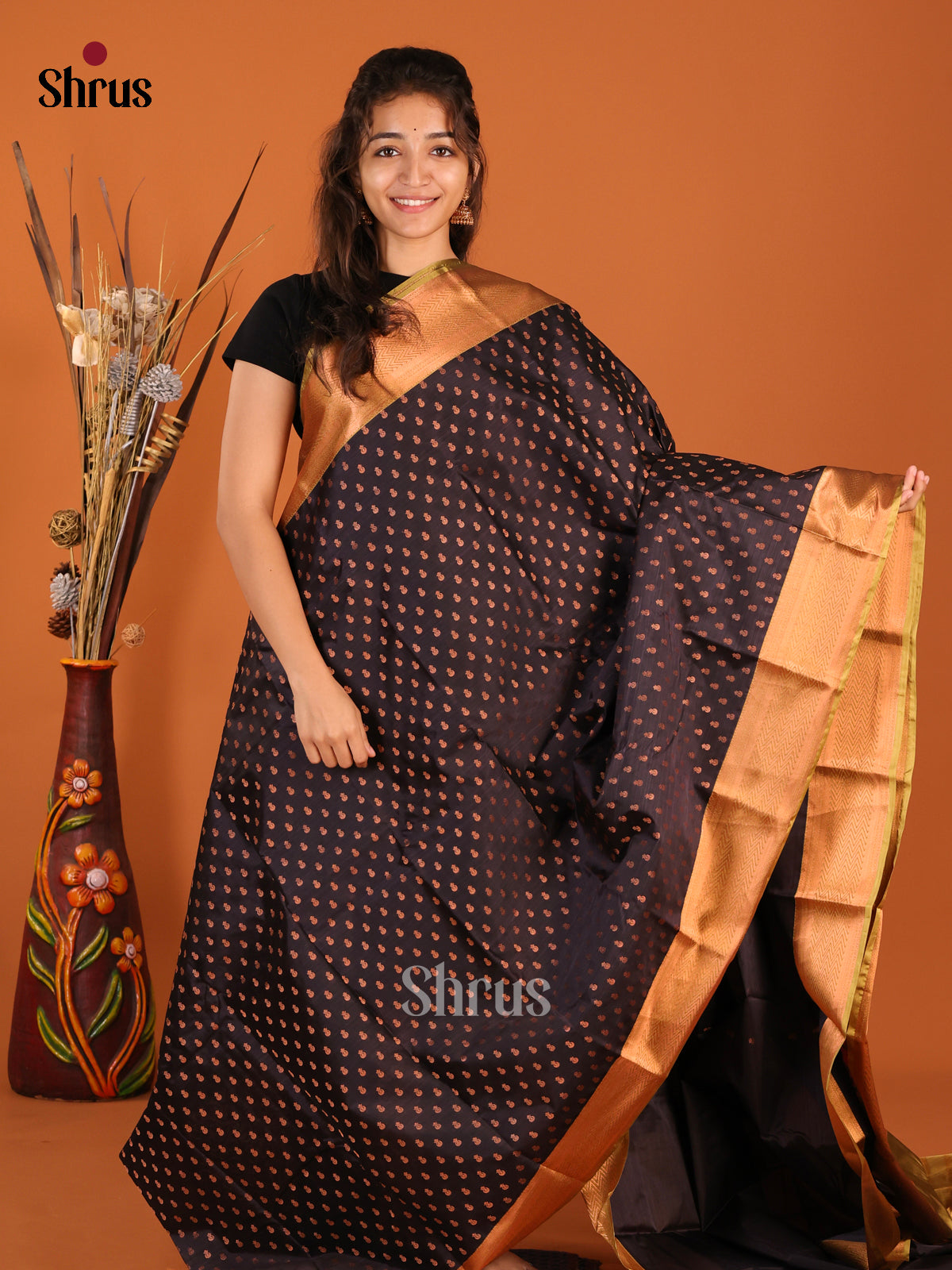 DHS26028 - Kanchipuram-halfpure Saree - Shop on Shrus.com