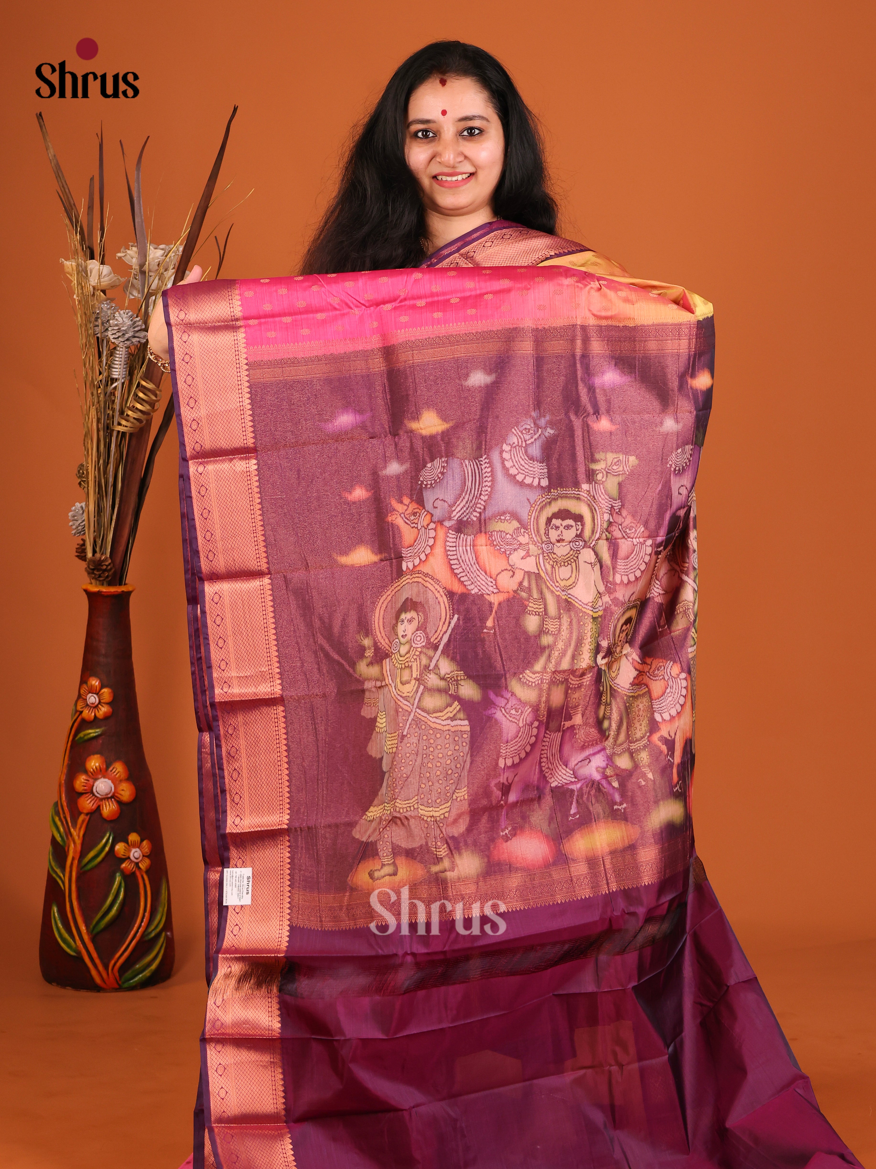 DHS26041 - Kanchipuram-halfpure Saree - Shop on Shrus.com