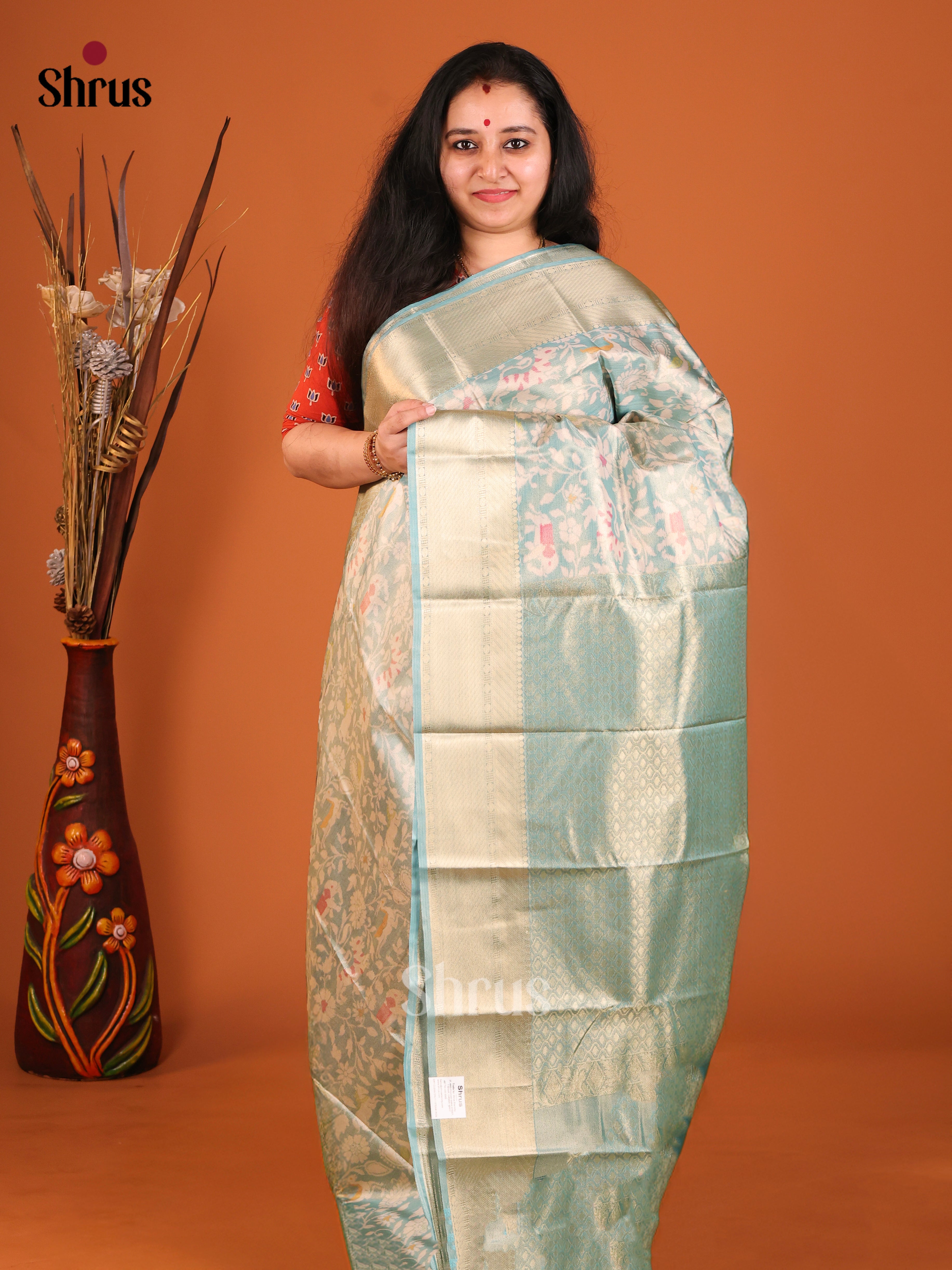 DHS26048 - Kanchipuram-halfpure Saree - Shop on Shrus.com