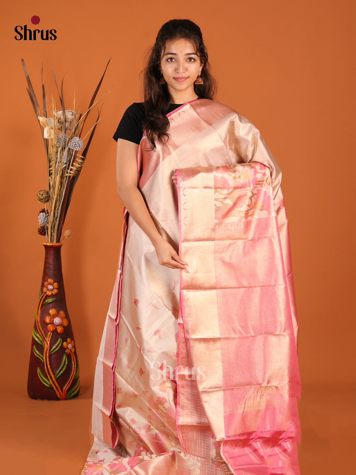 DHS26057 - Kanchipuram-halfpure Saree - Shop on Shrus.com