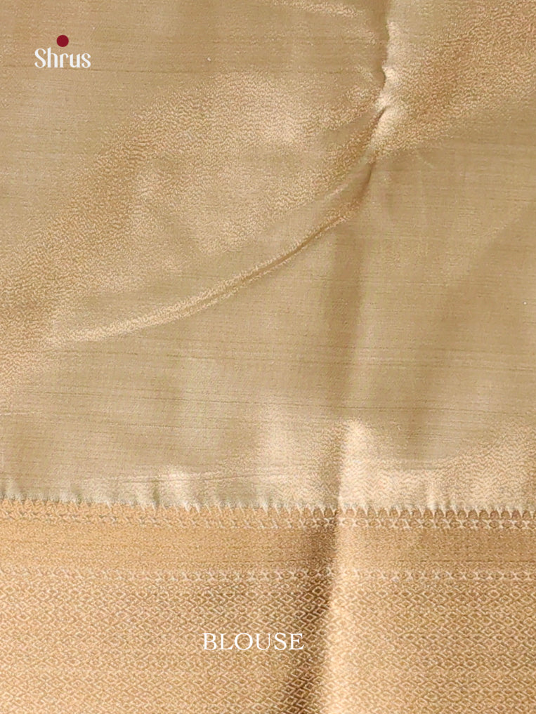 green golden Kanchipuram-halfpure Saree -1