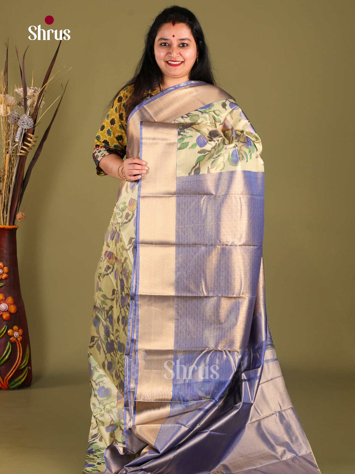 DHS26092 - Kanchipuram-halfpure Saree - Shop on Shrus.com