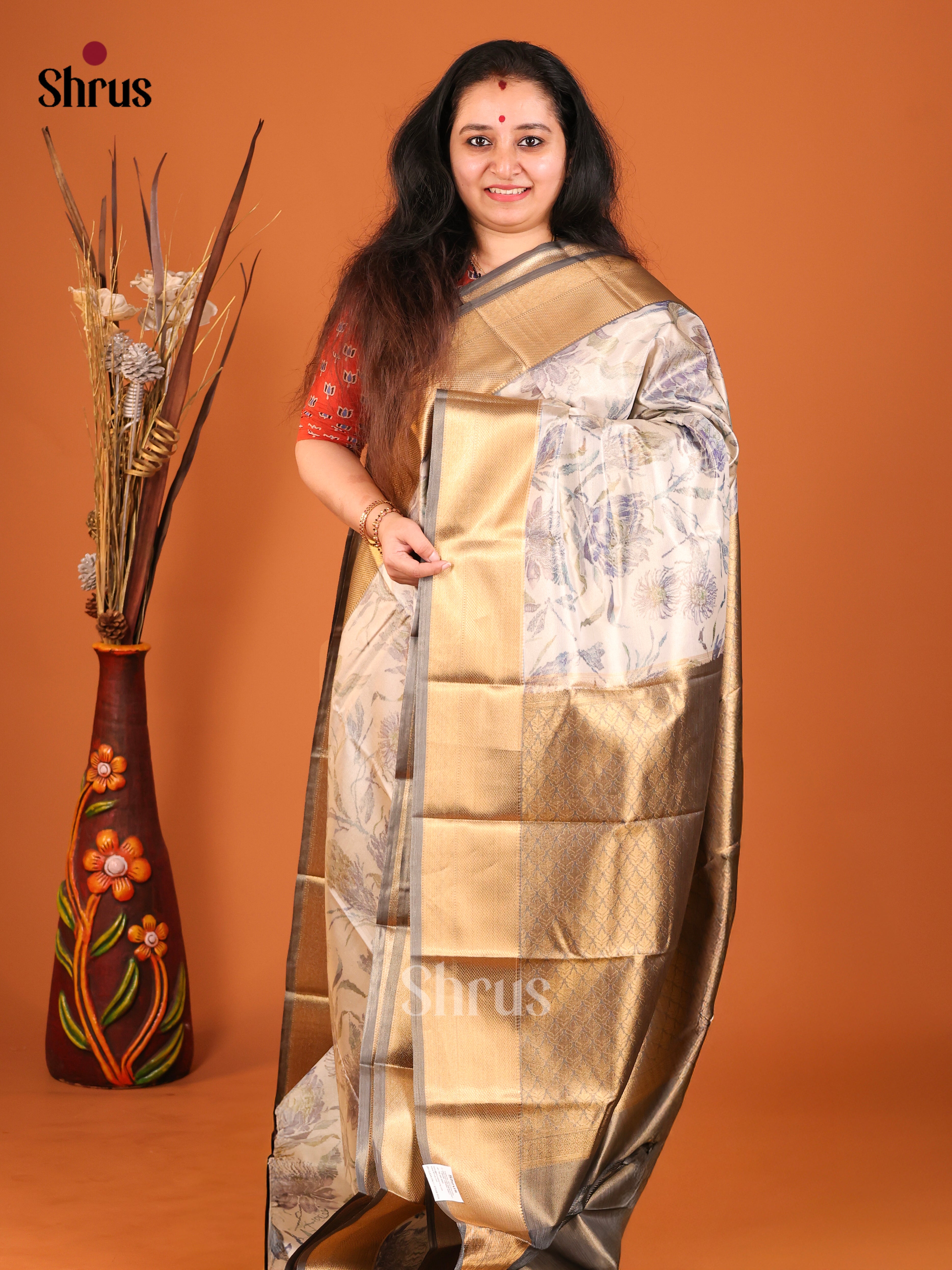 DHS26096 - Kanchipuram-halfpure Saree - Shop on Shrus.com