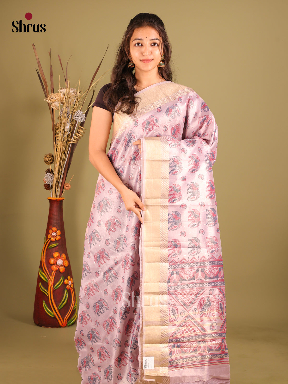 Lavender - Semi Tissue Saree