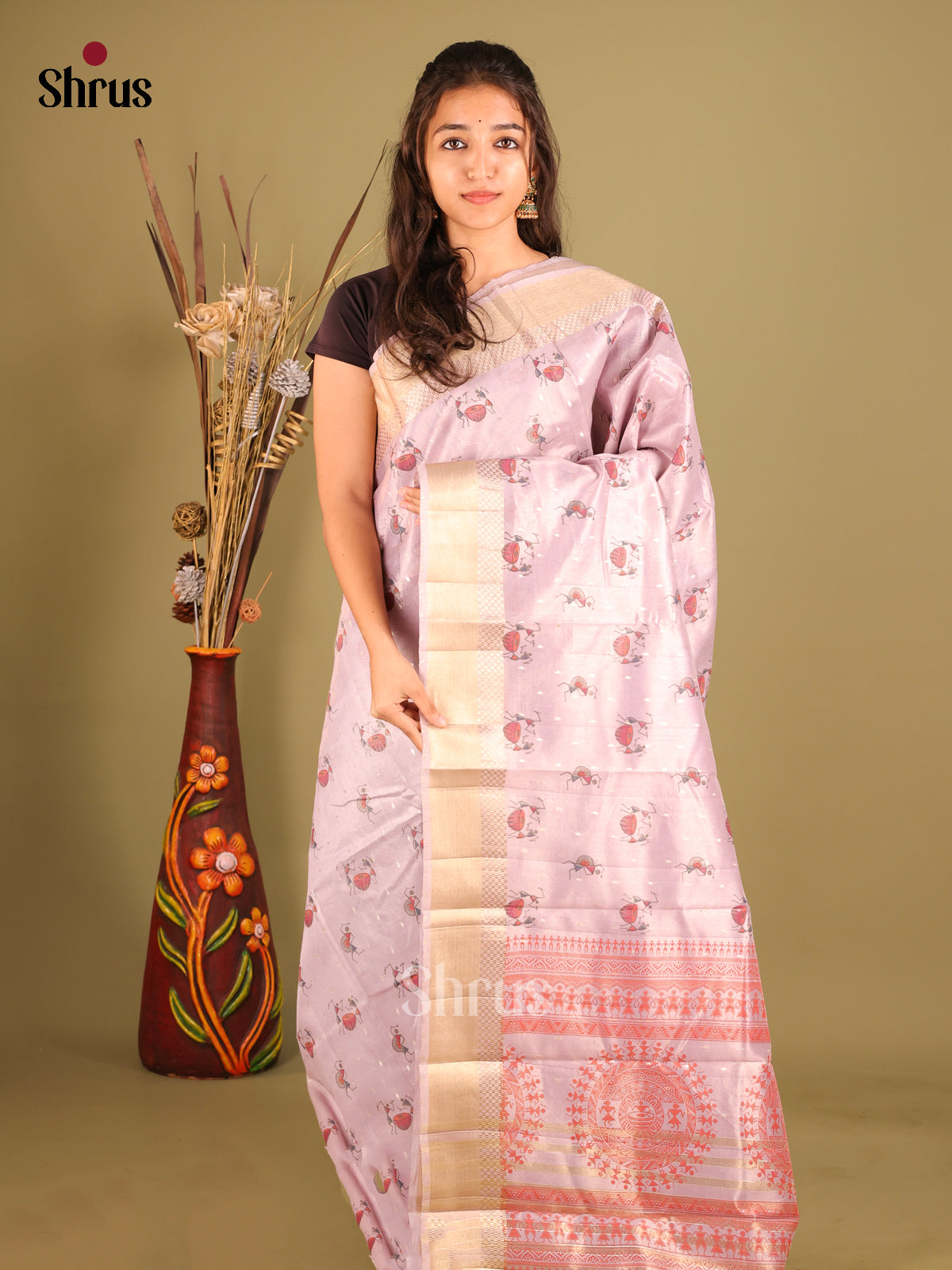 Lavender - Semi Tissue Saree