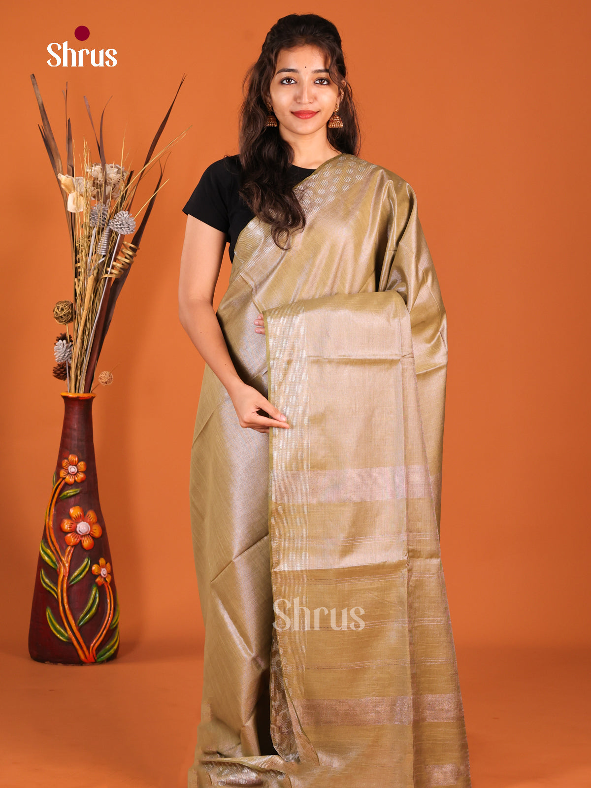 Elachi - Semi Tissue Saree - Shop on Shrus.com