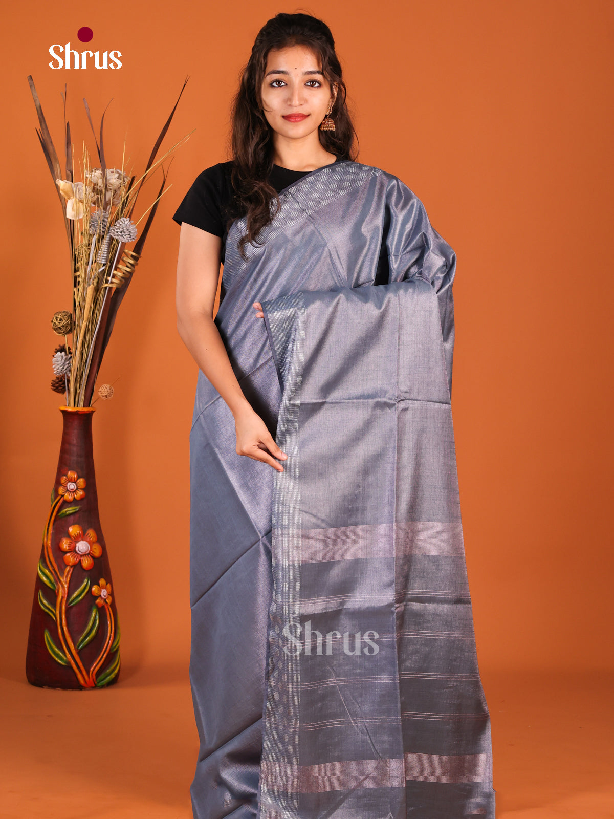 Blue - Semi Tissue Saree