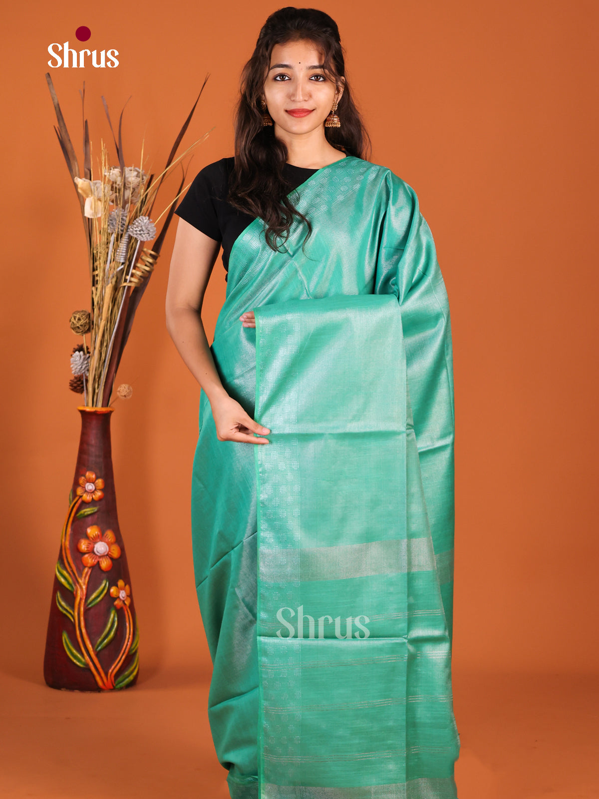 Green - Semi Tissue Saree