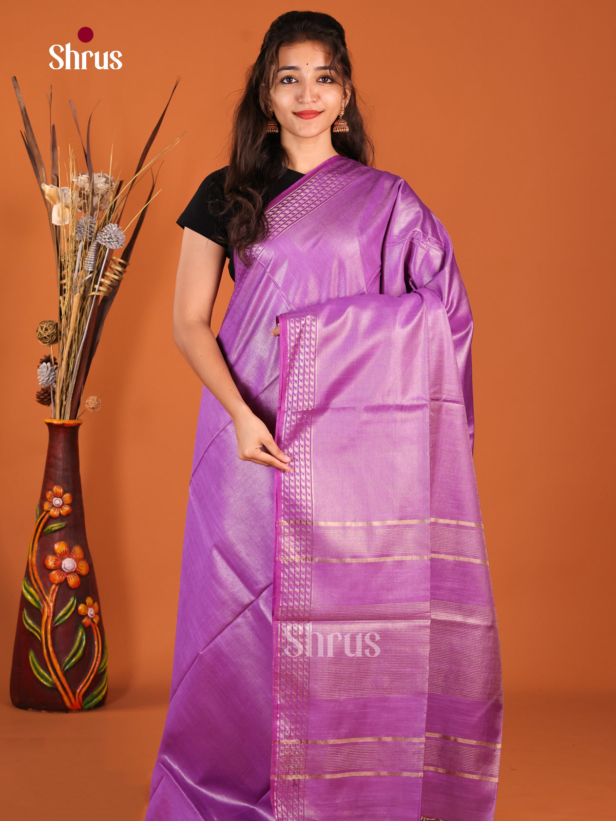 Lavender - Semi Tissue Saree