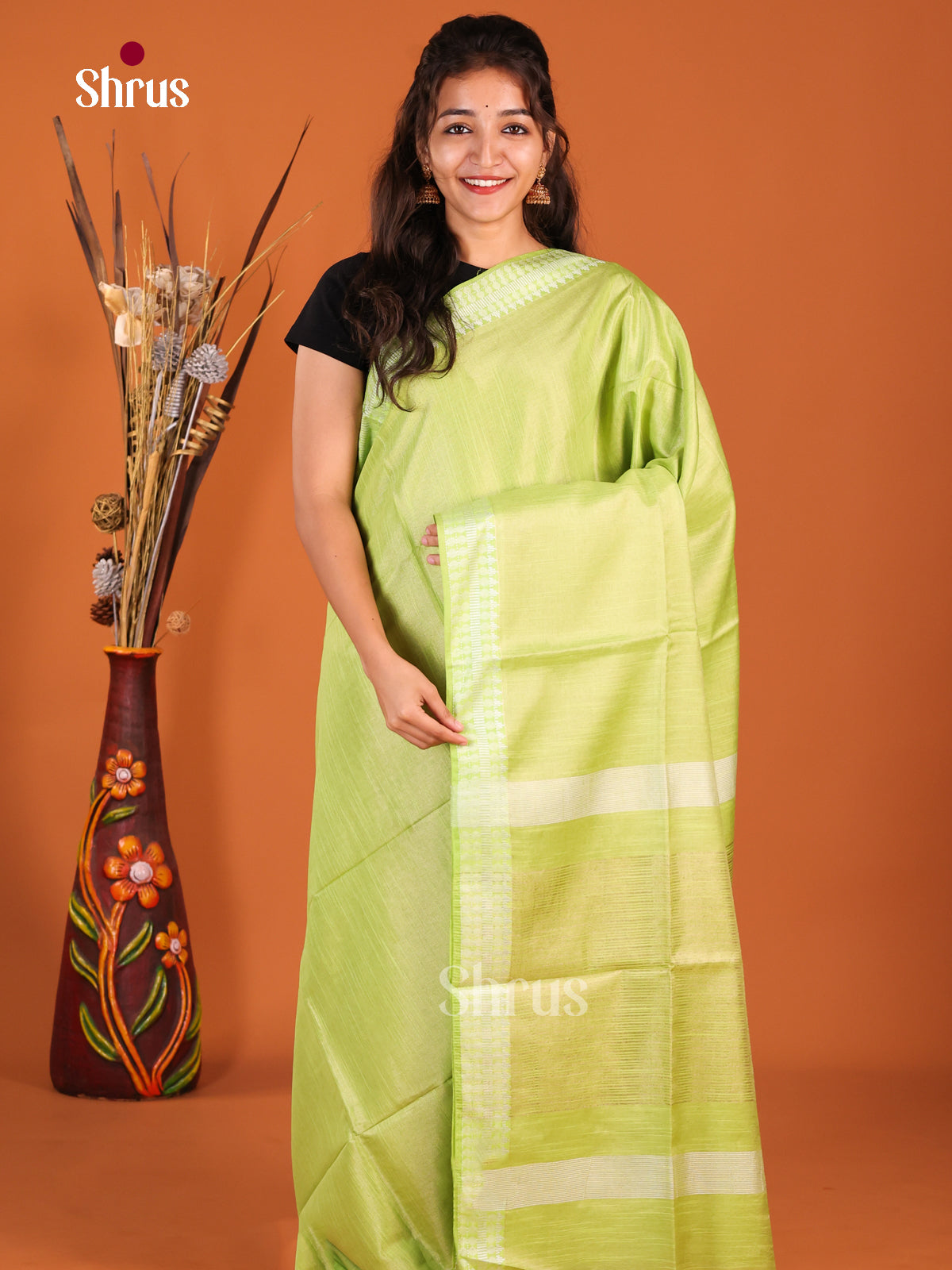 Light Green - Semi Tissue Saree