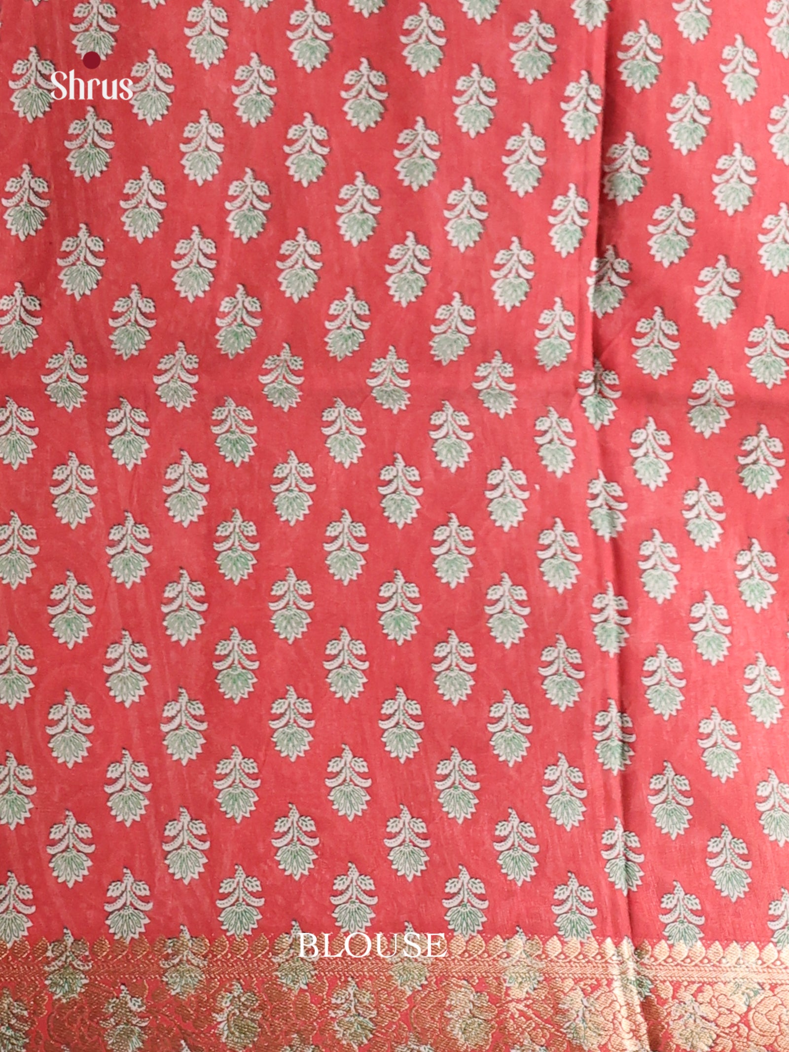 Green & Red- Moonga Silk Saree