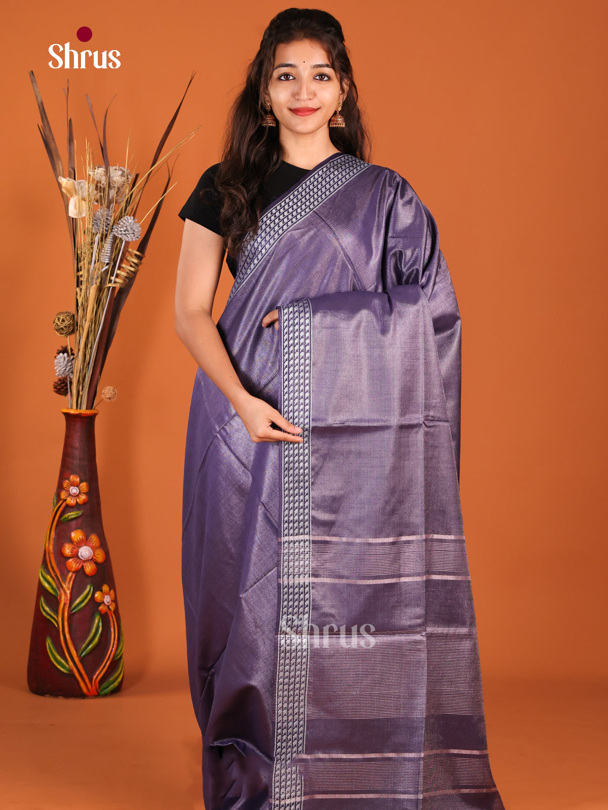 Violet- Semi Tissue Saree