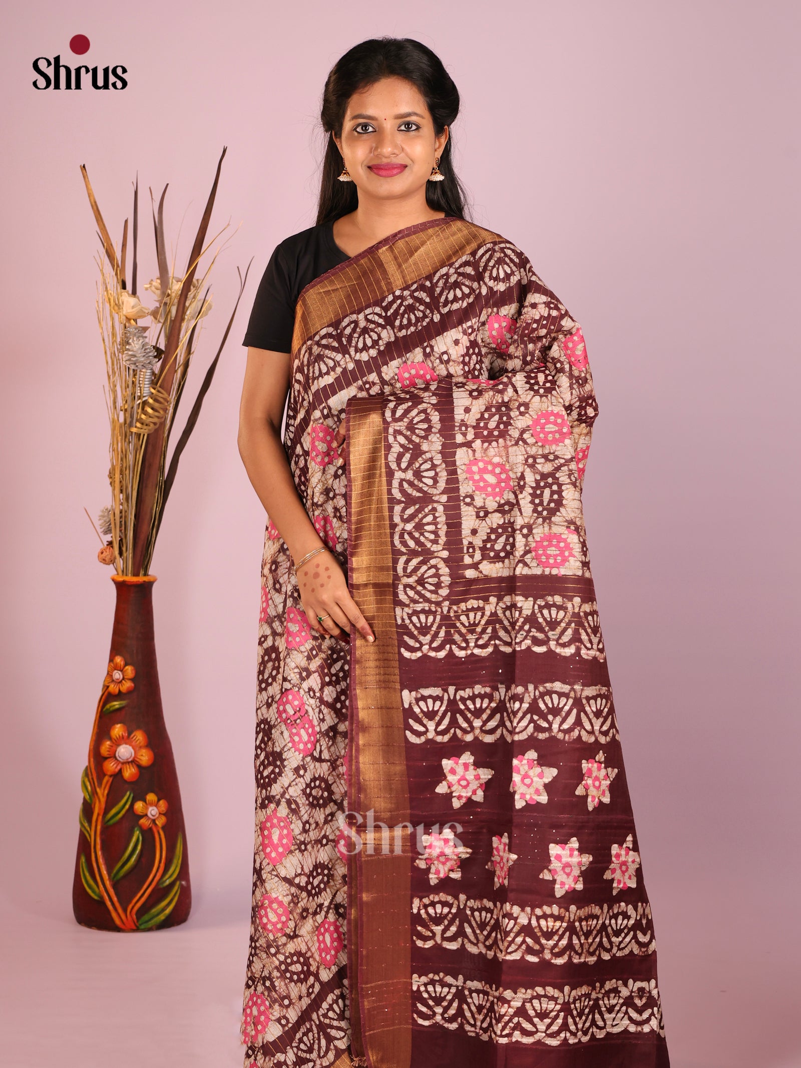 Maroon - Bhatik Saree