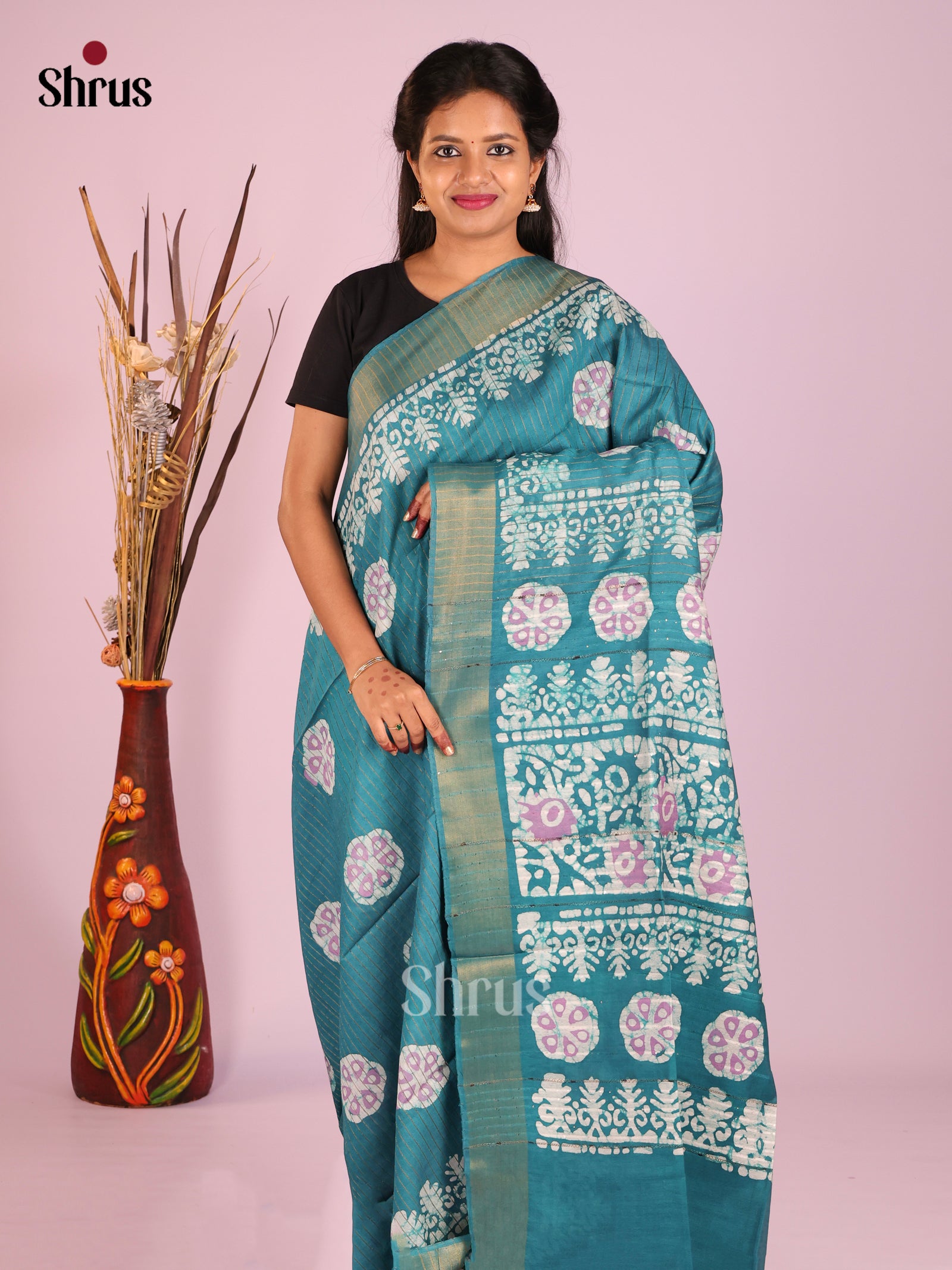 Teal Green - Bhatik Saree