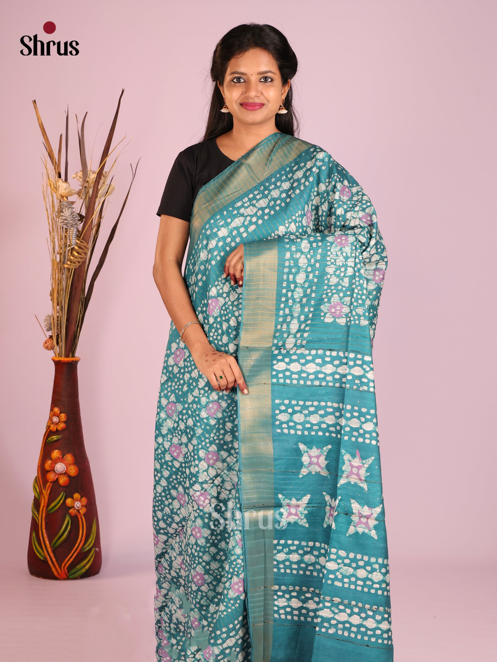 Teal - Bhatik Saree