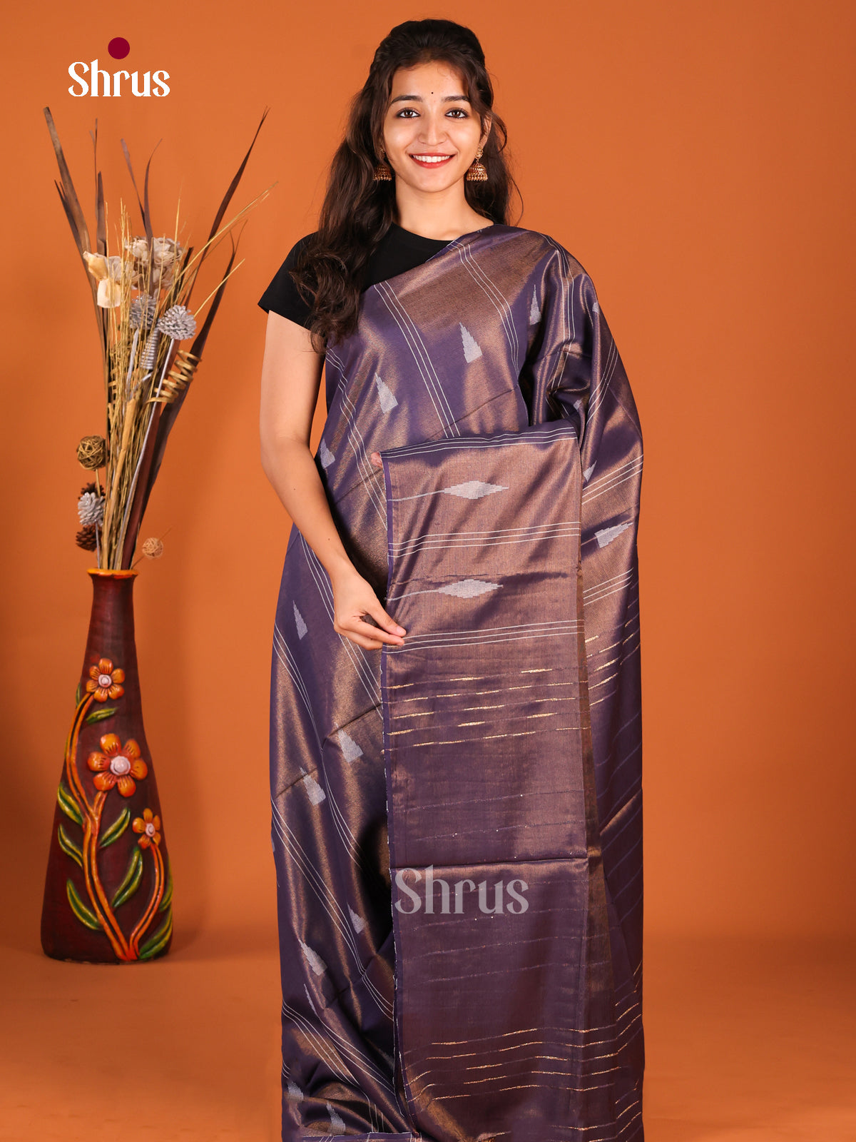 Blue - Semi Tissue Saree