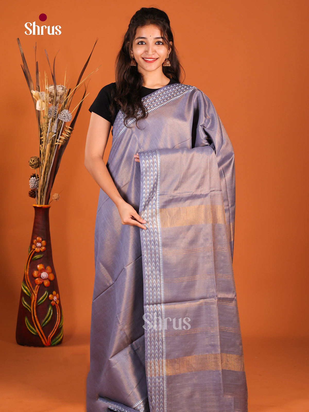 Lavender - Semi Tissue Saree