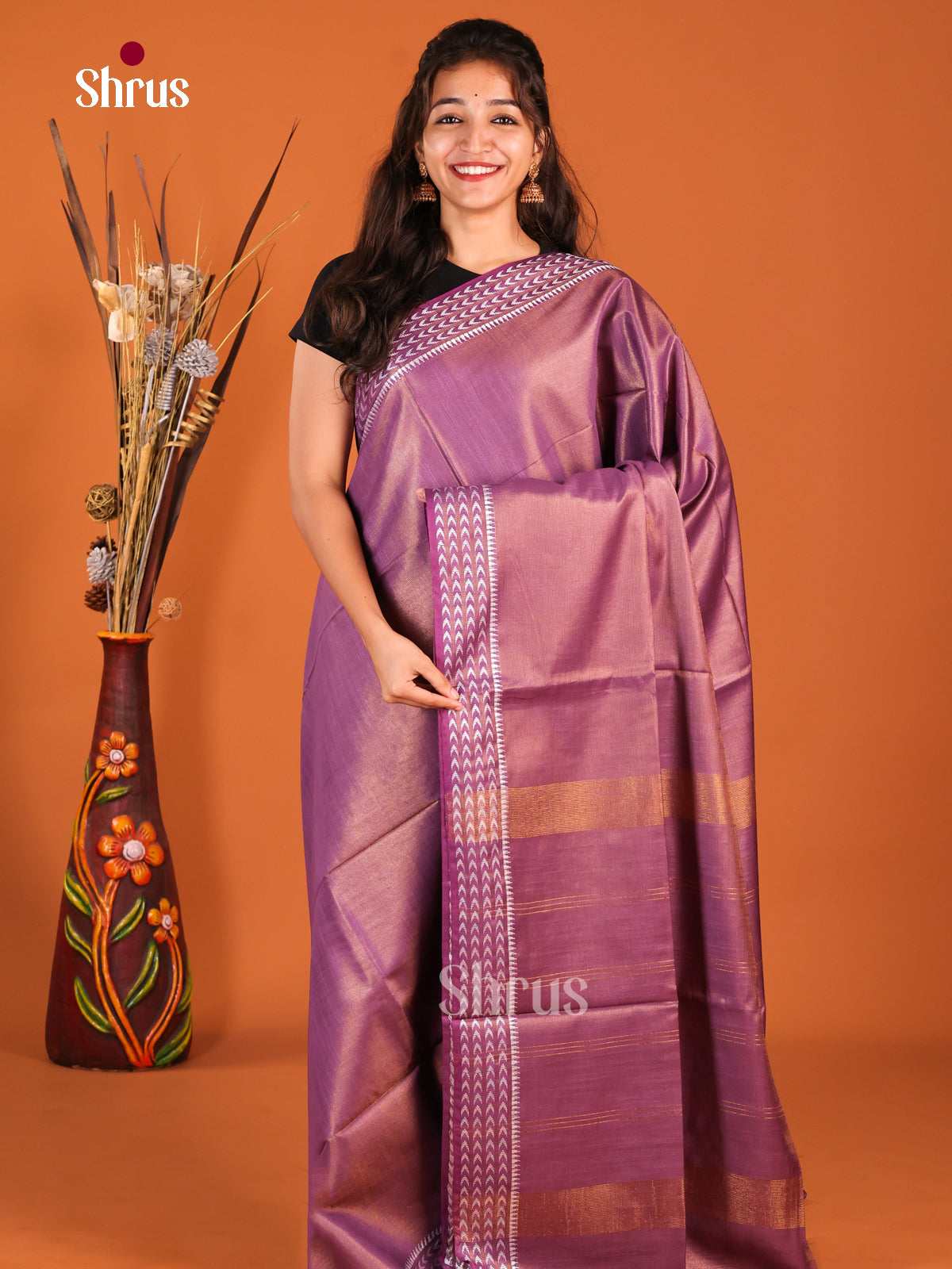 Violet - Semi Tissue Saree
