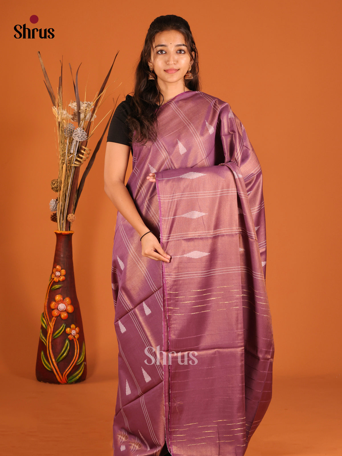 DHS27307 - Semi Tissue Saree - Shop on Shrus.com