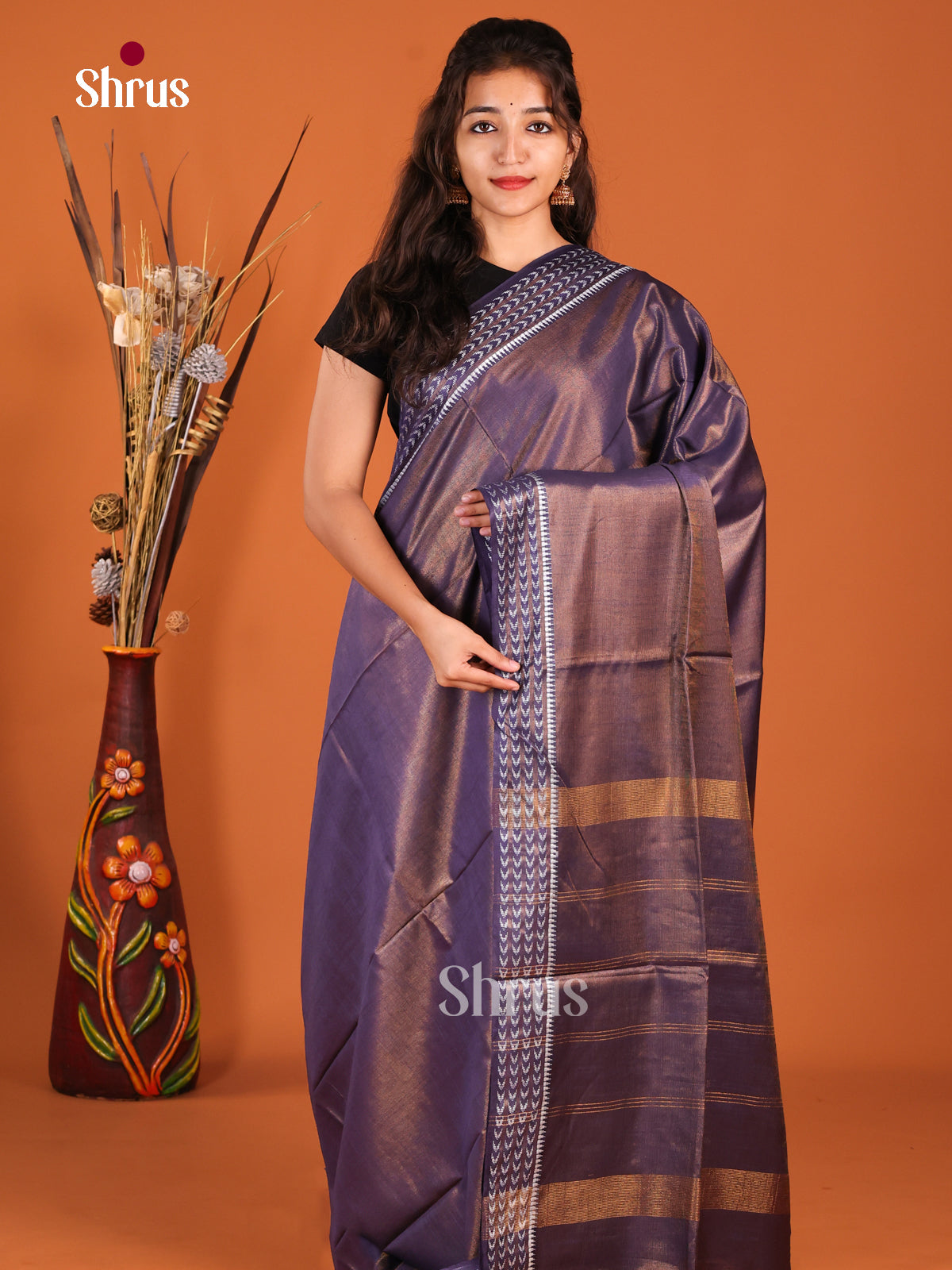DHS27315 - Semi Tissue Saree - Shop on Shrus.com