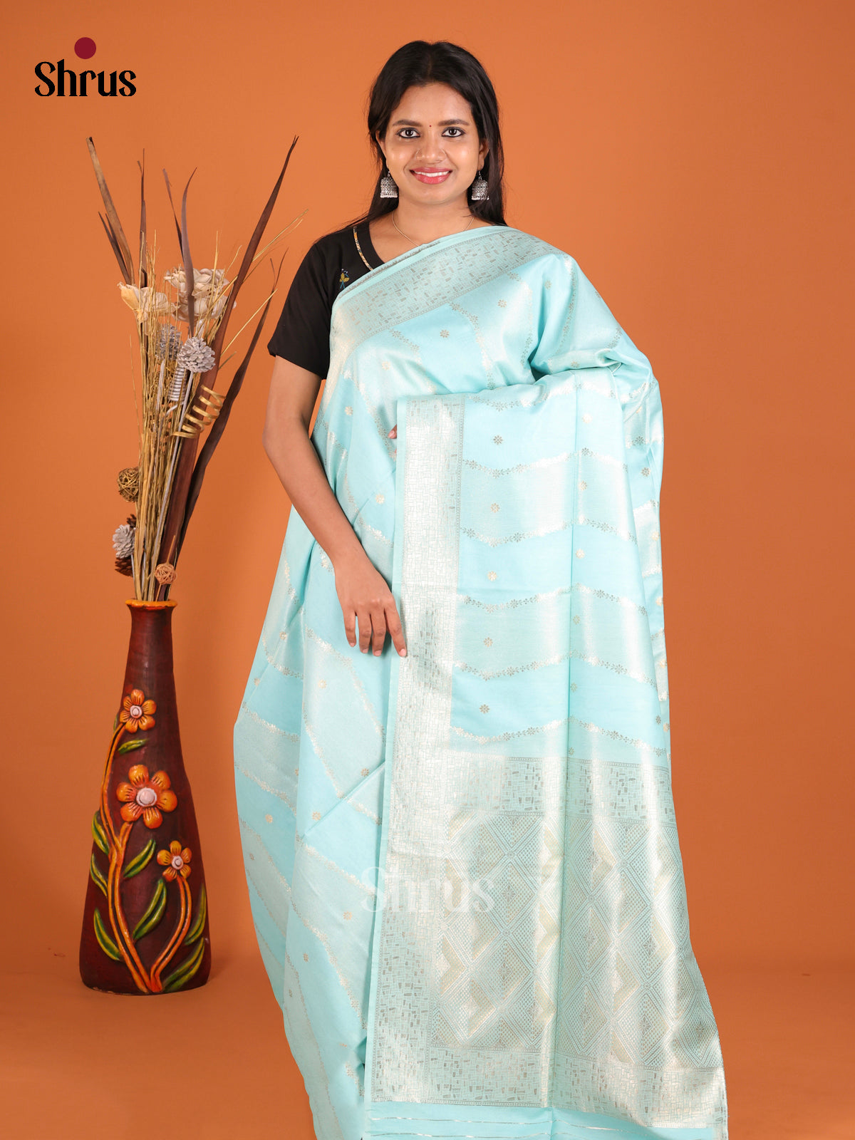 ice blue North Silk Cotton Saree
