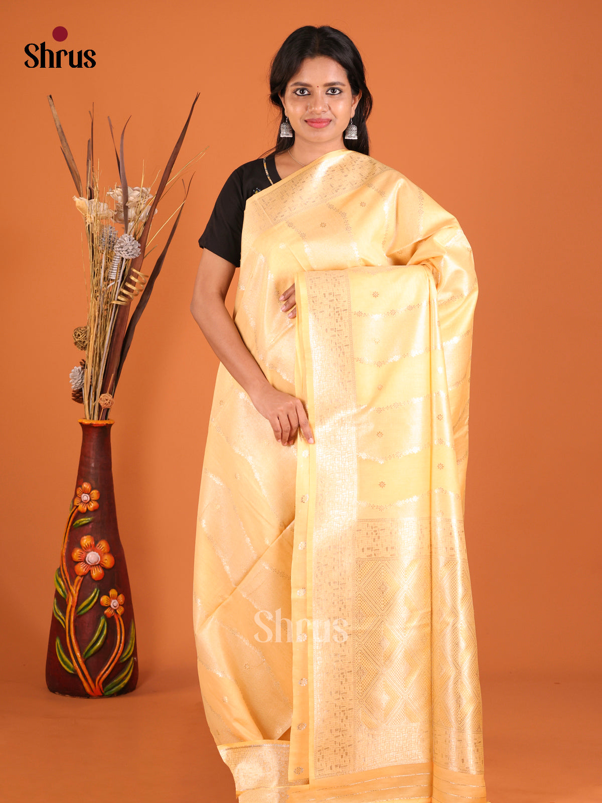 full yellow North Silk Cotton Saree