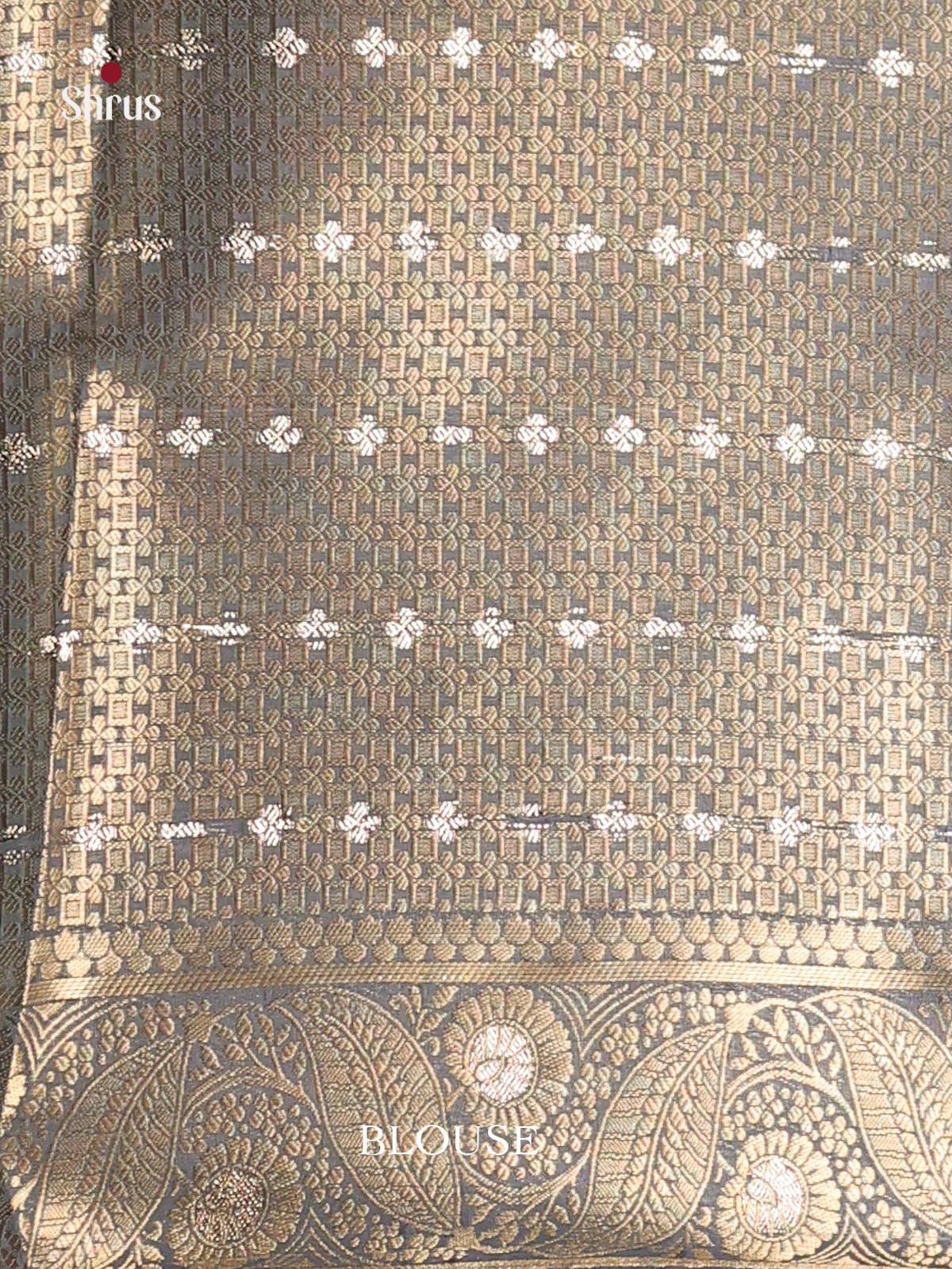grey gold designed North Silk Cotton Saree -1