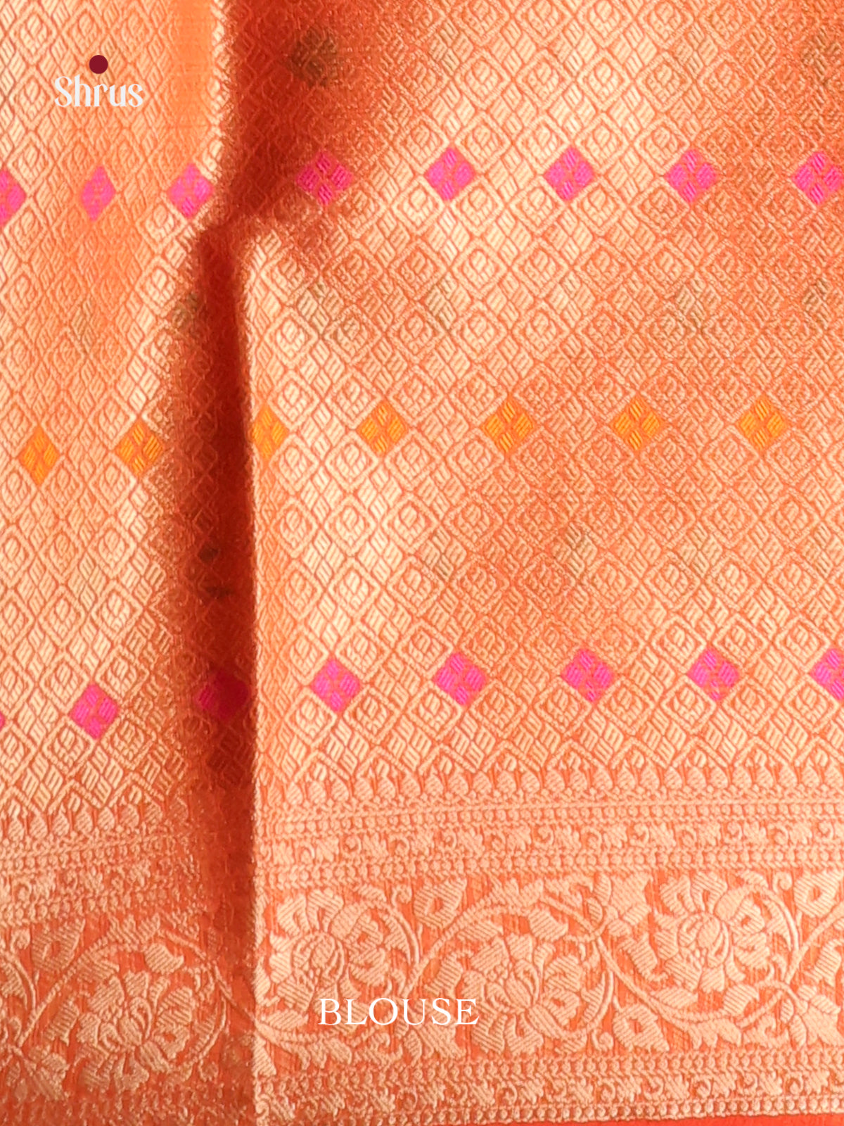 orange lined zari North Silk Cotton Saree 1
