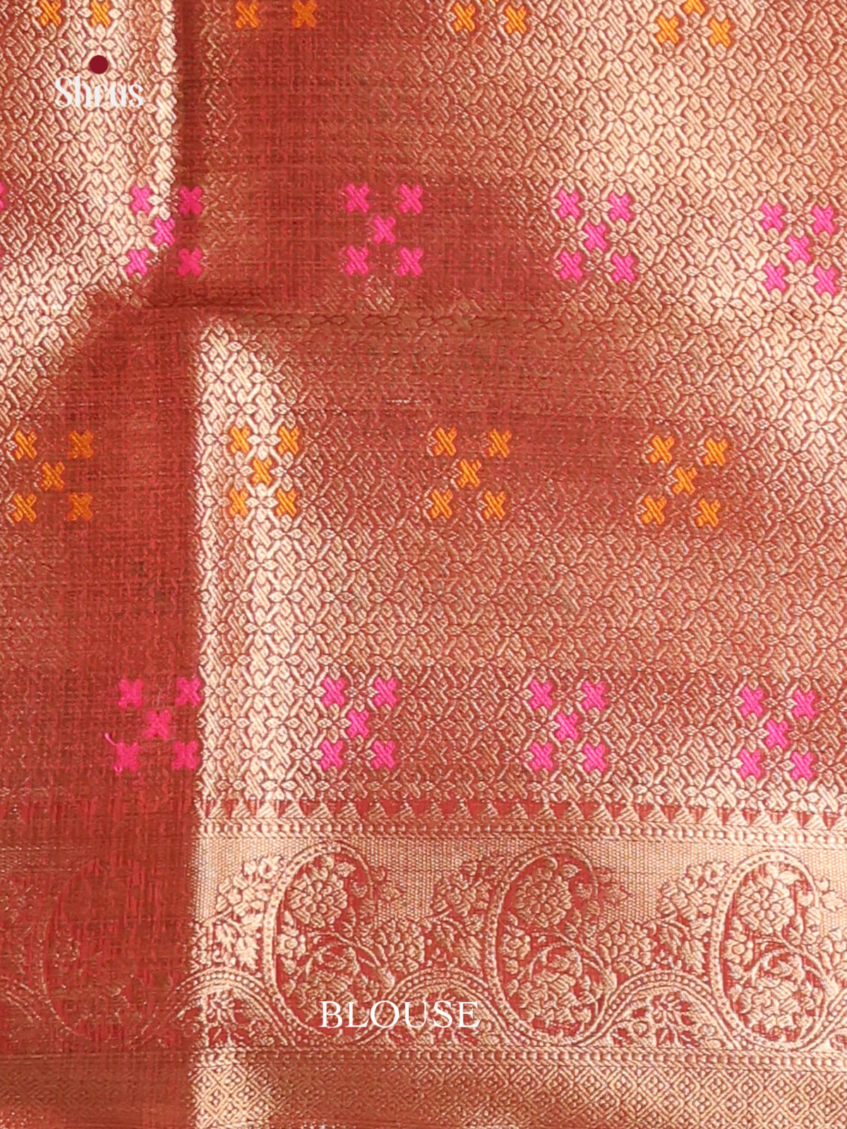 red with round designe North Silk Cotton Saree 1