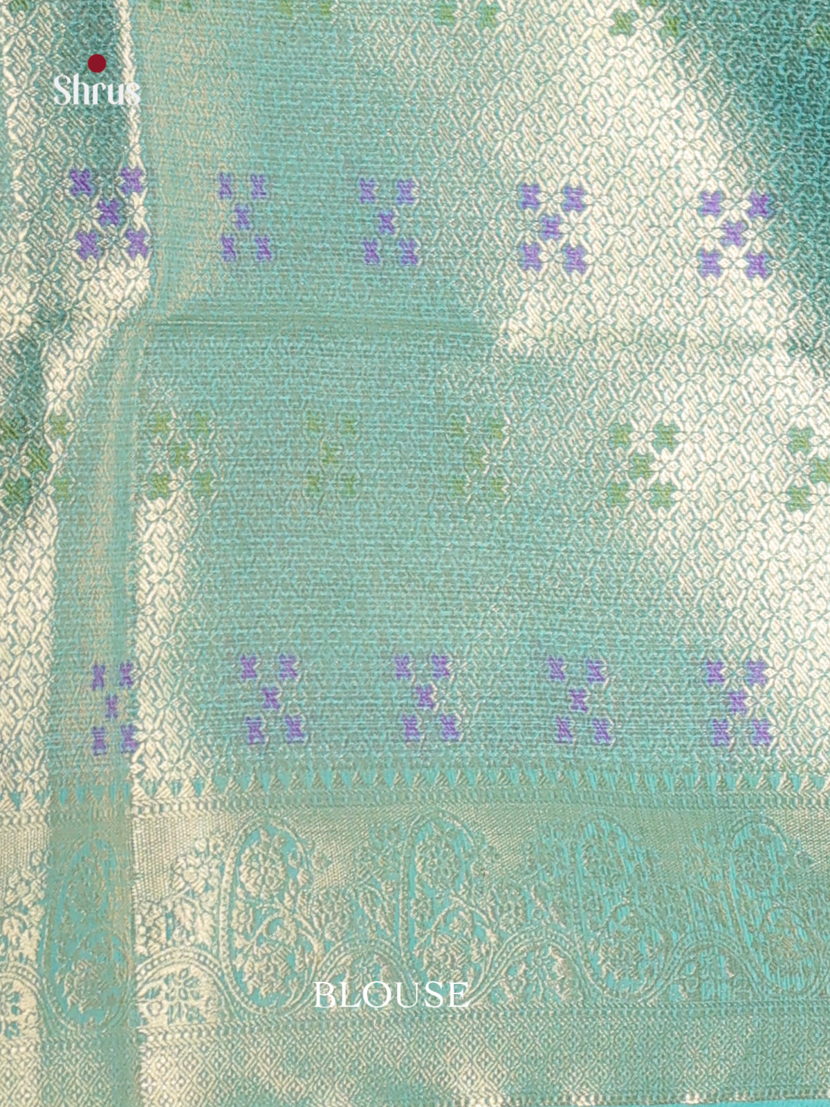 sky blue round desinged North Silk Cotton Saree 1