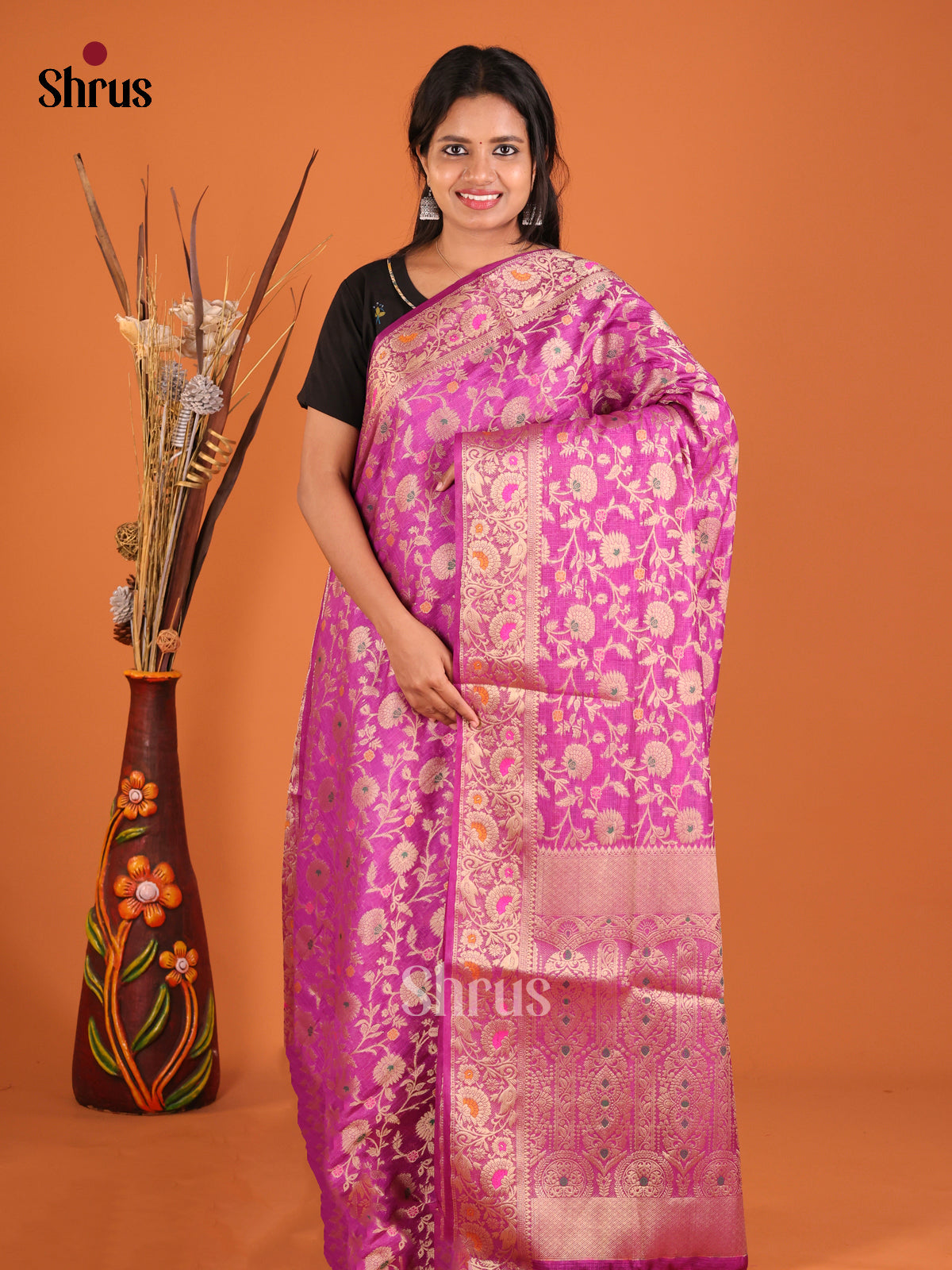 DHS27440 - North Silk Cotton Saree - Shop on Shrus.com