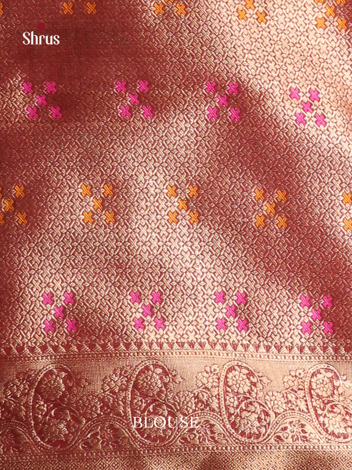 marron gold zari North Silk Cotton Saree 1