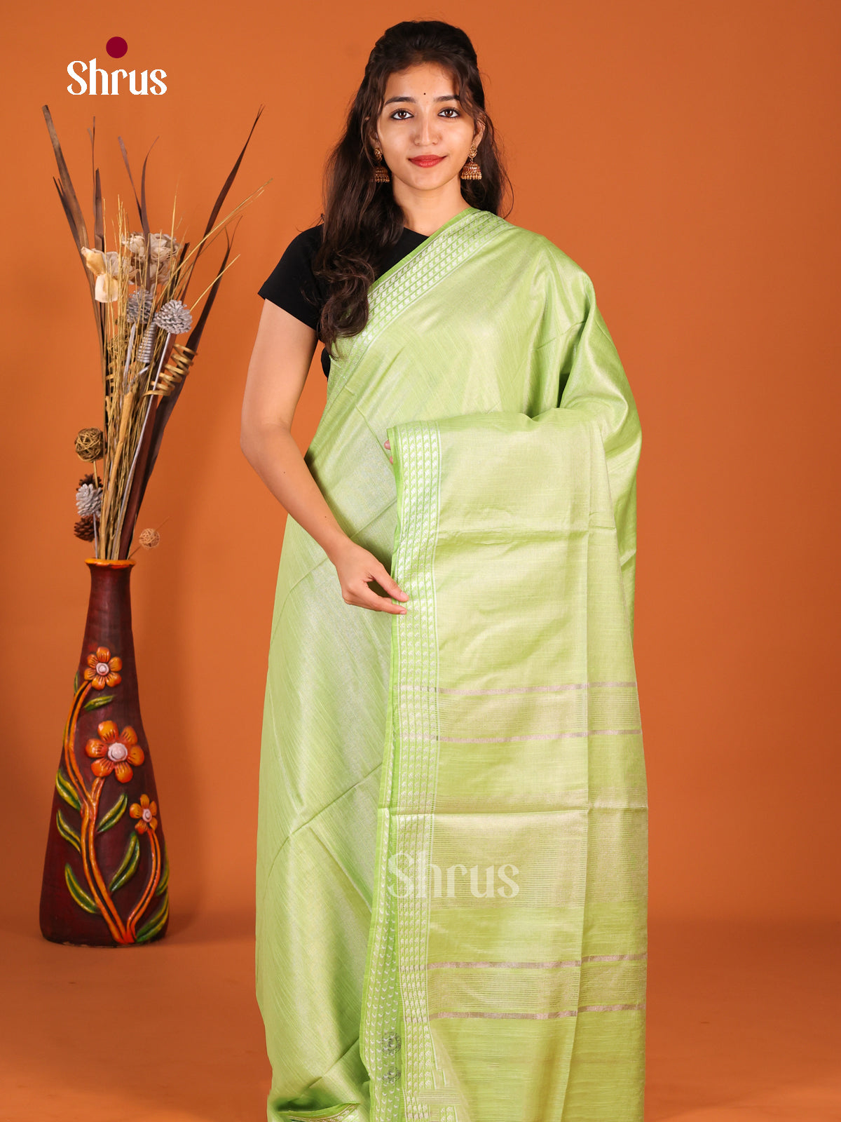 Light Green - Semi Tissue Saree