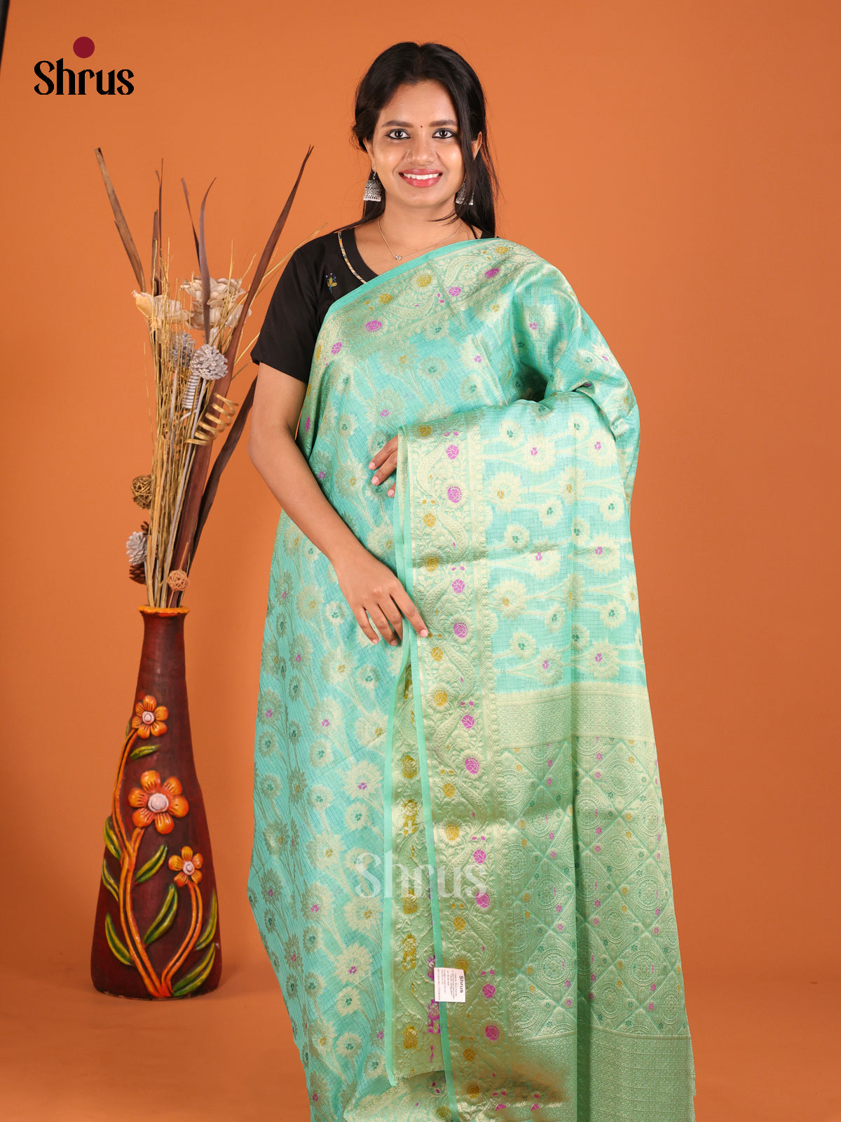 blue pink North Silk Cotton Saree