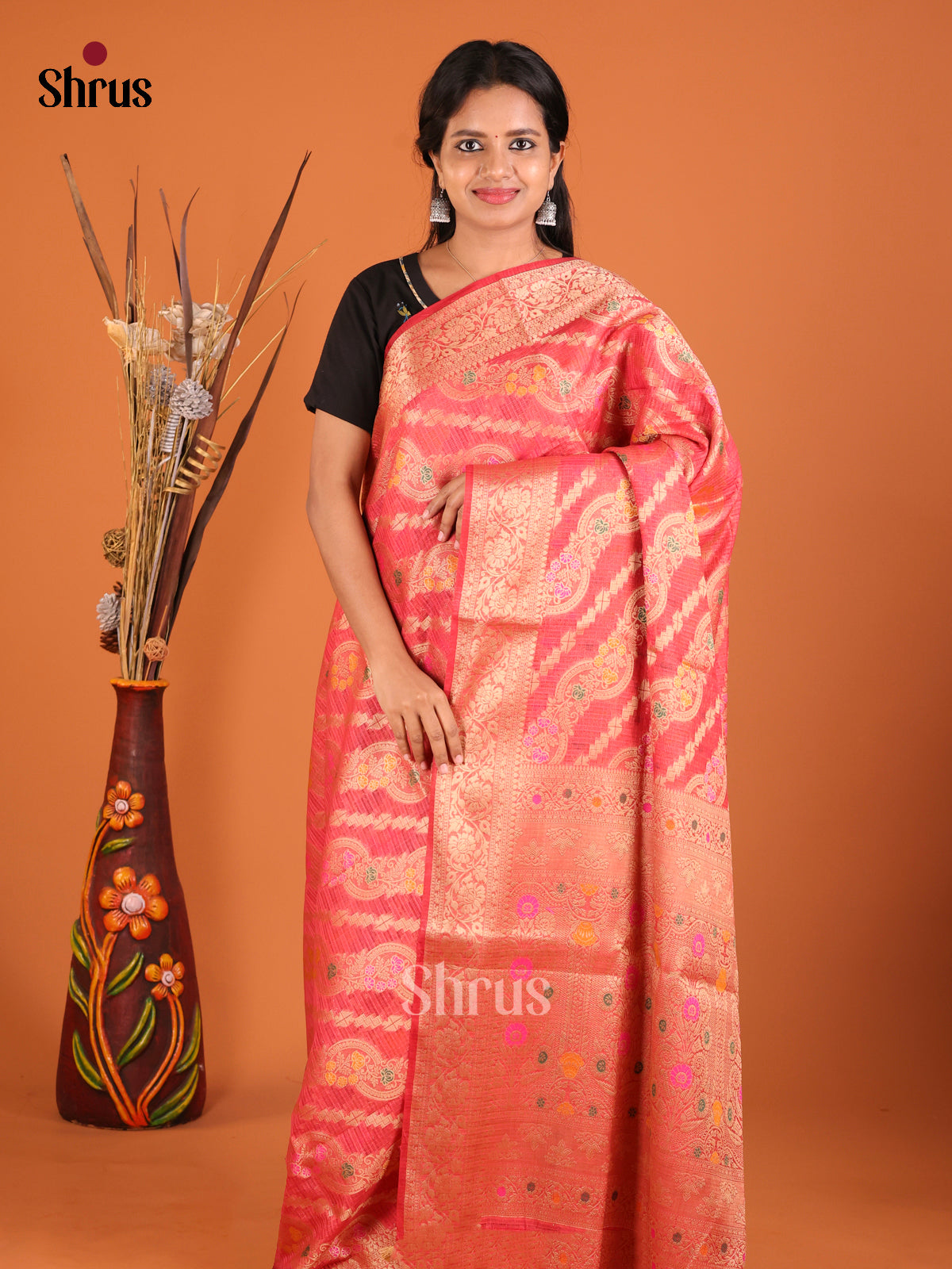 red zari green North Silk Cotton Saree