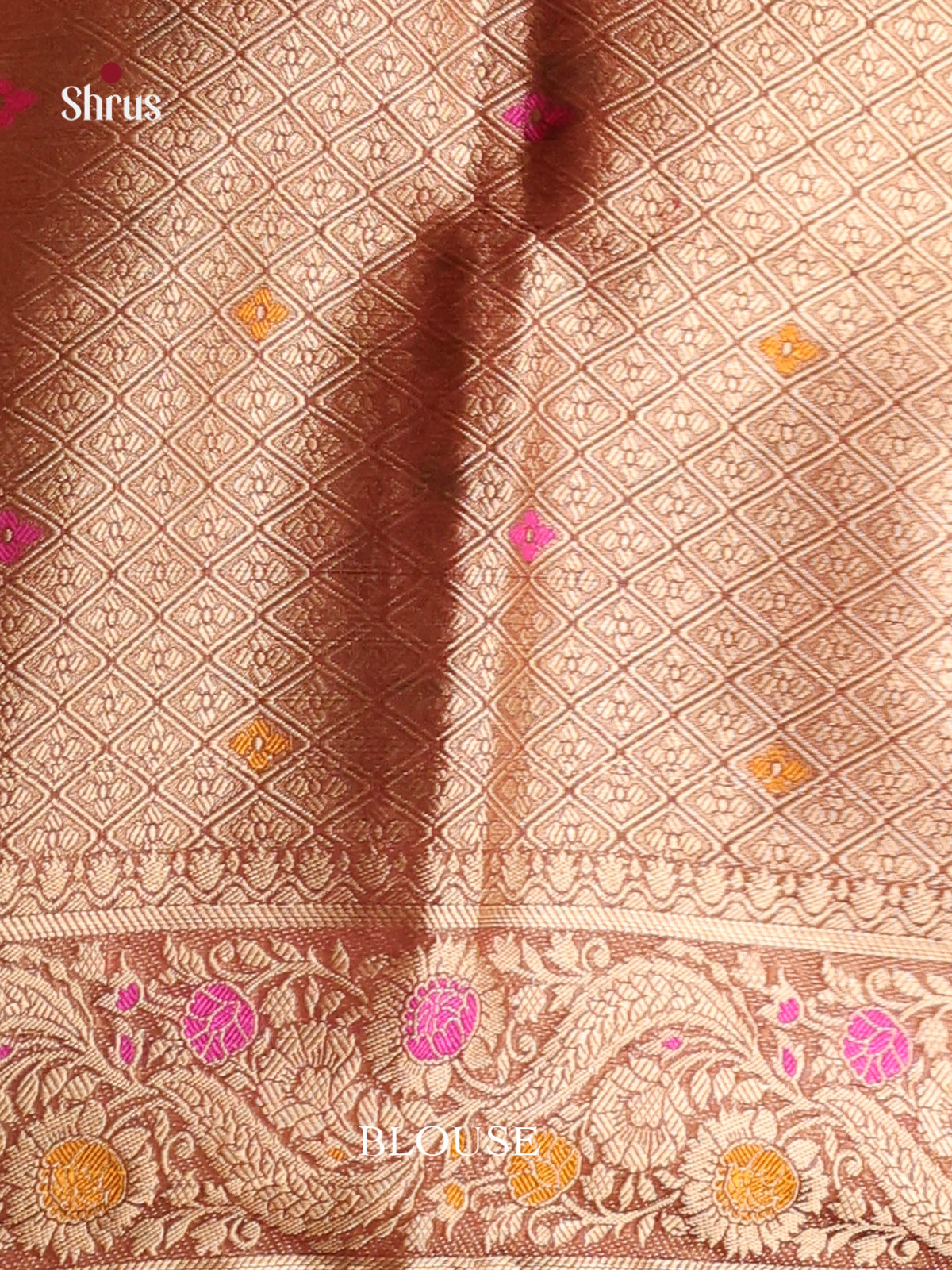 brown zari pink North Silk Cotton Saree 1