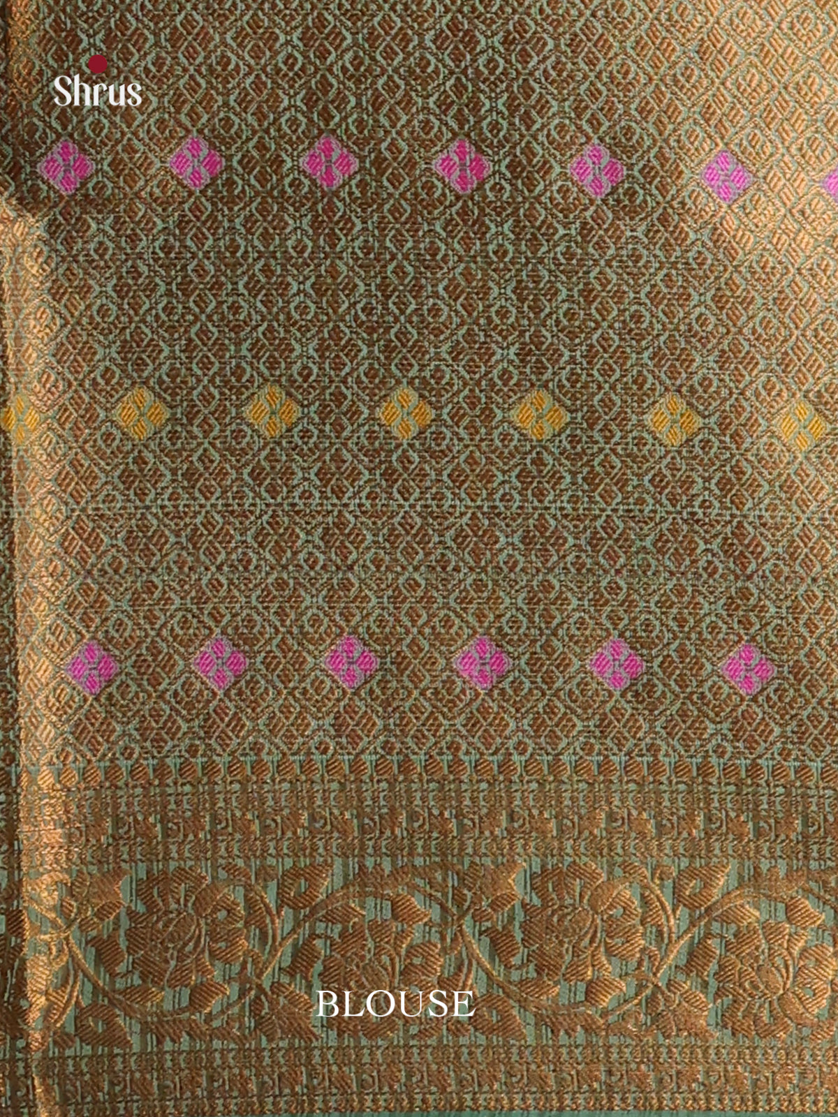 green gold zari pink North Silk Cotton Saree 1