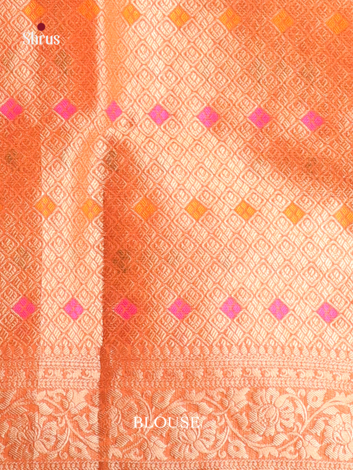 orange lined zari North Silk Cotton Saree 1
