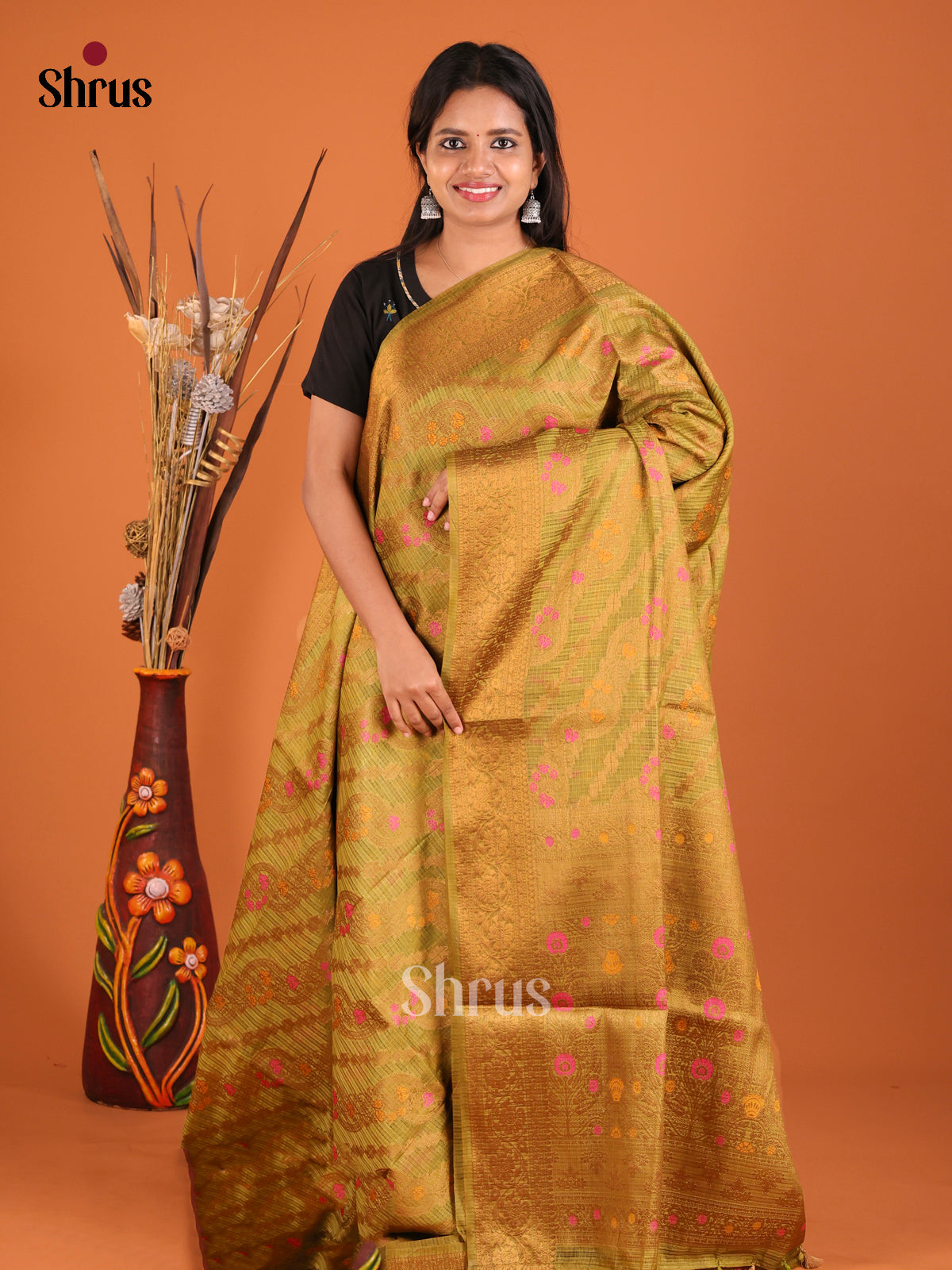 golden yellow North Silk Cotton Saree