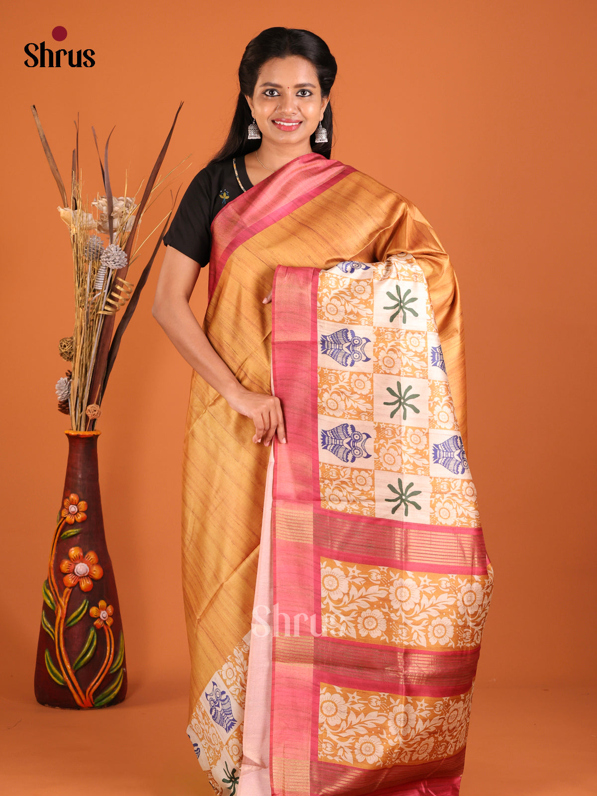 DHS28007 - Champa semitussar Saree