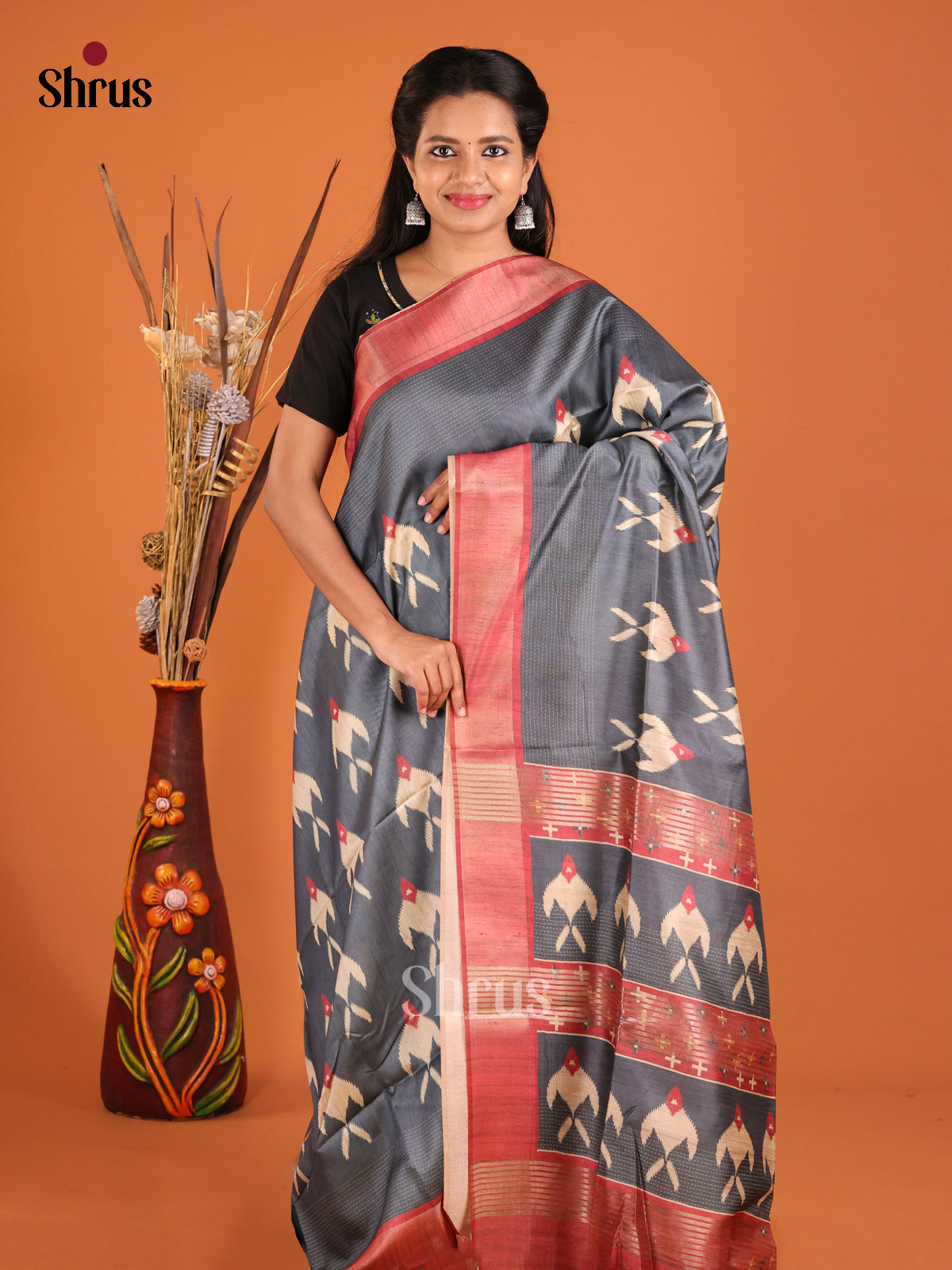 DHS28015 - Champa semitussar Saree