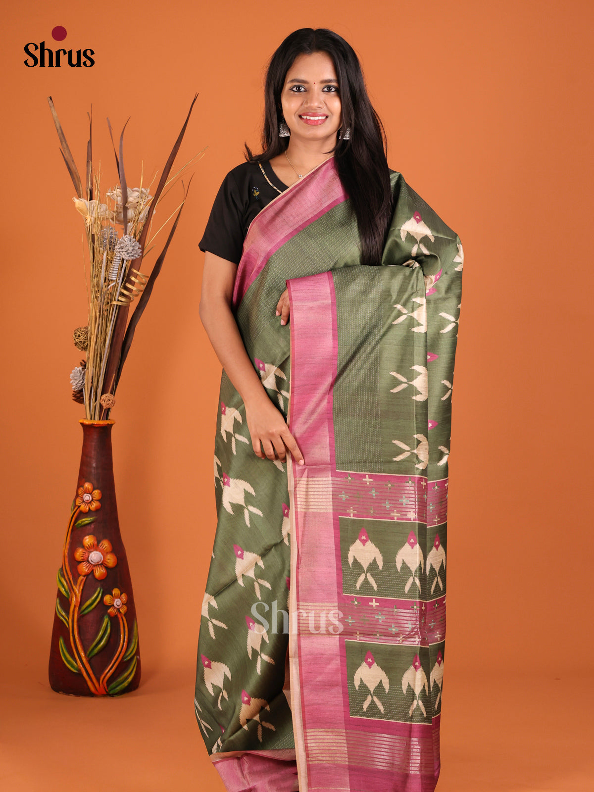 DHS28017 - Champa semitussar Saree