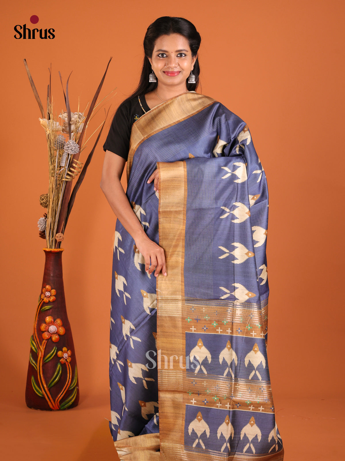DHS28019 - Champa semitussar Saree