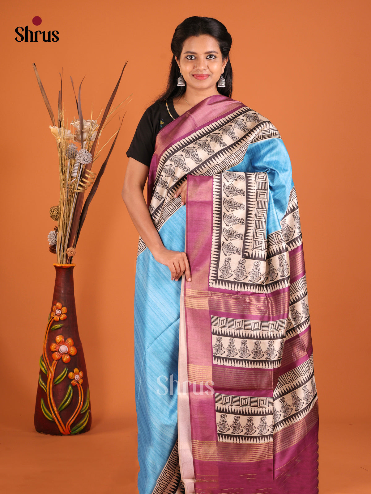DHS28022 - Champa semitussar Saree